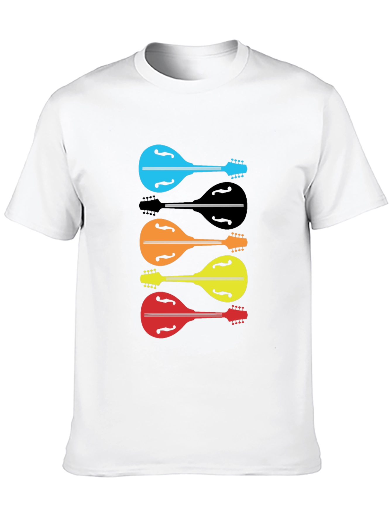 Black Colorful Mandolin Graphic T-Shirt view 10