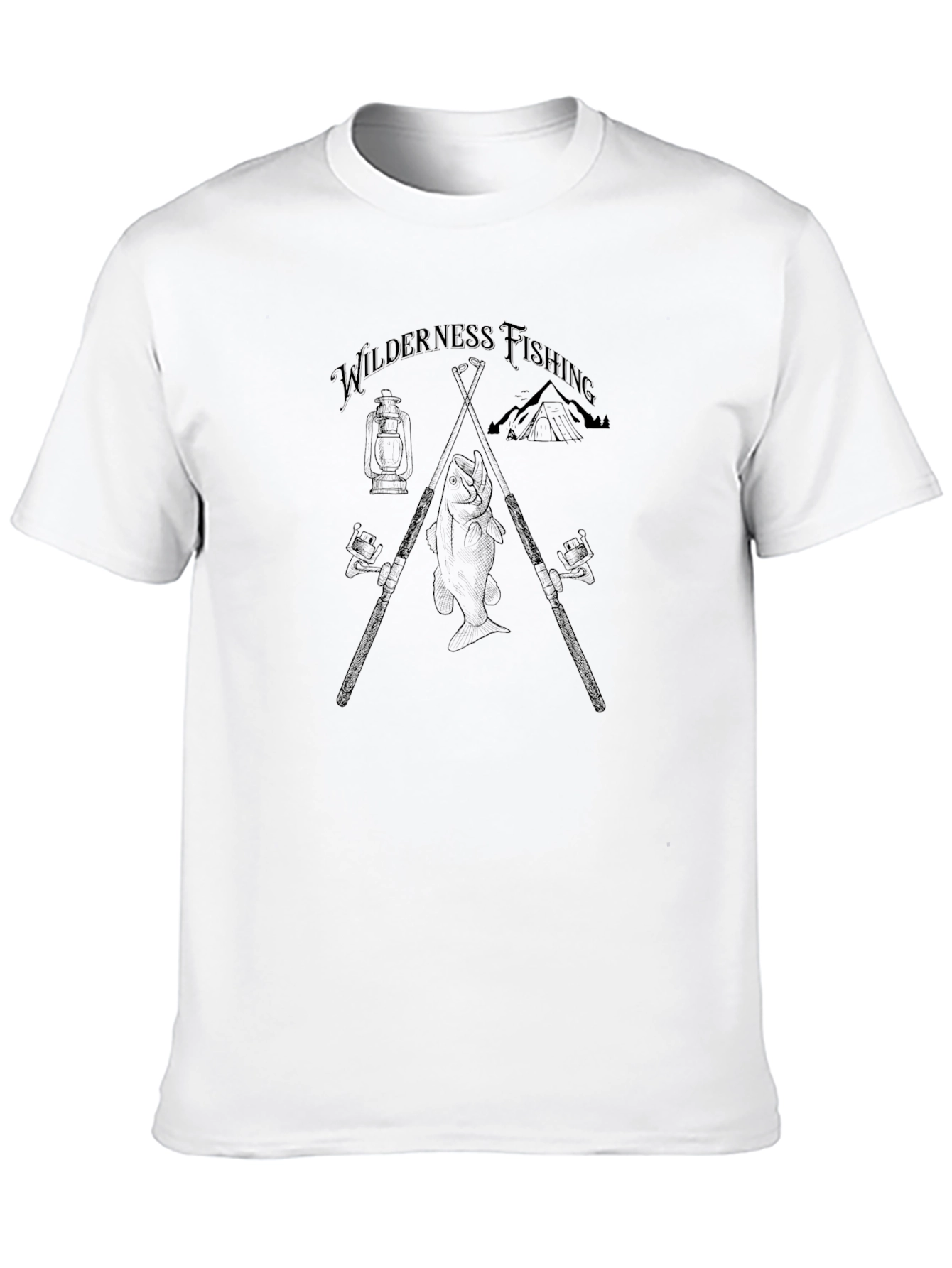 Black Wilderness Fishing Black T-Shirt view 10