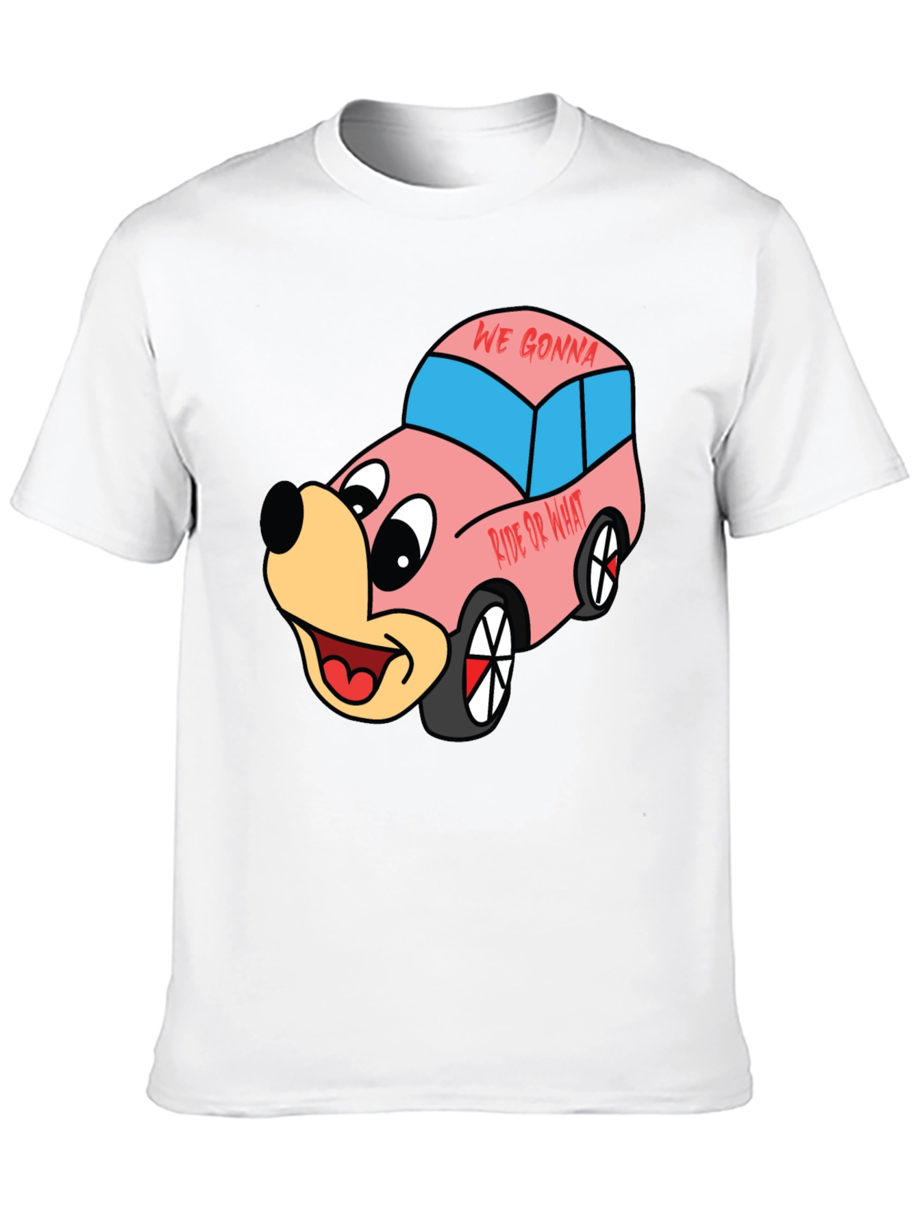 Black Cartoon Character Car Graphic T-Shirt view 10