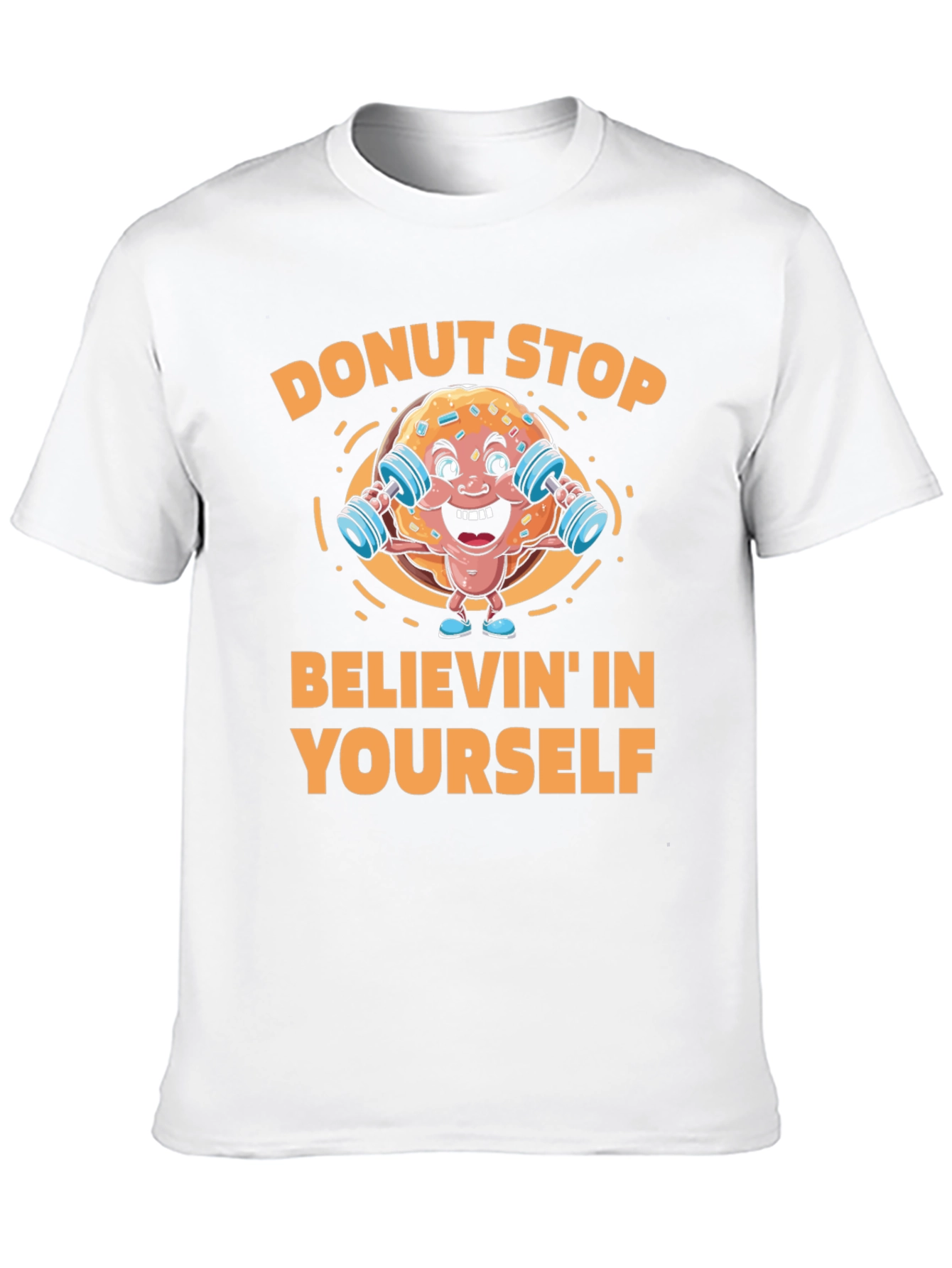Black Donut Stop Believin' Fitness T-Shirt view 10