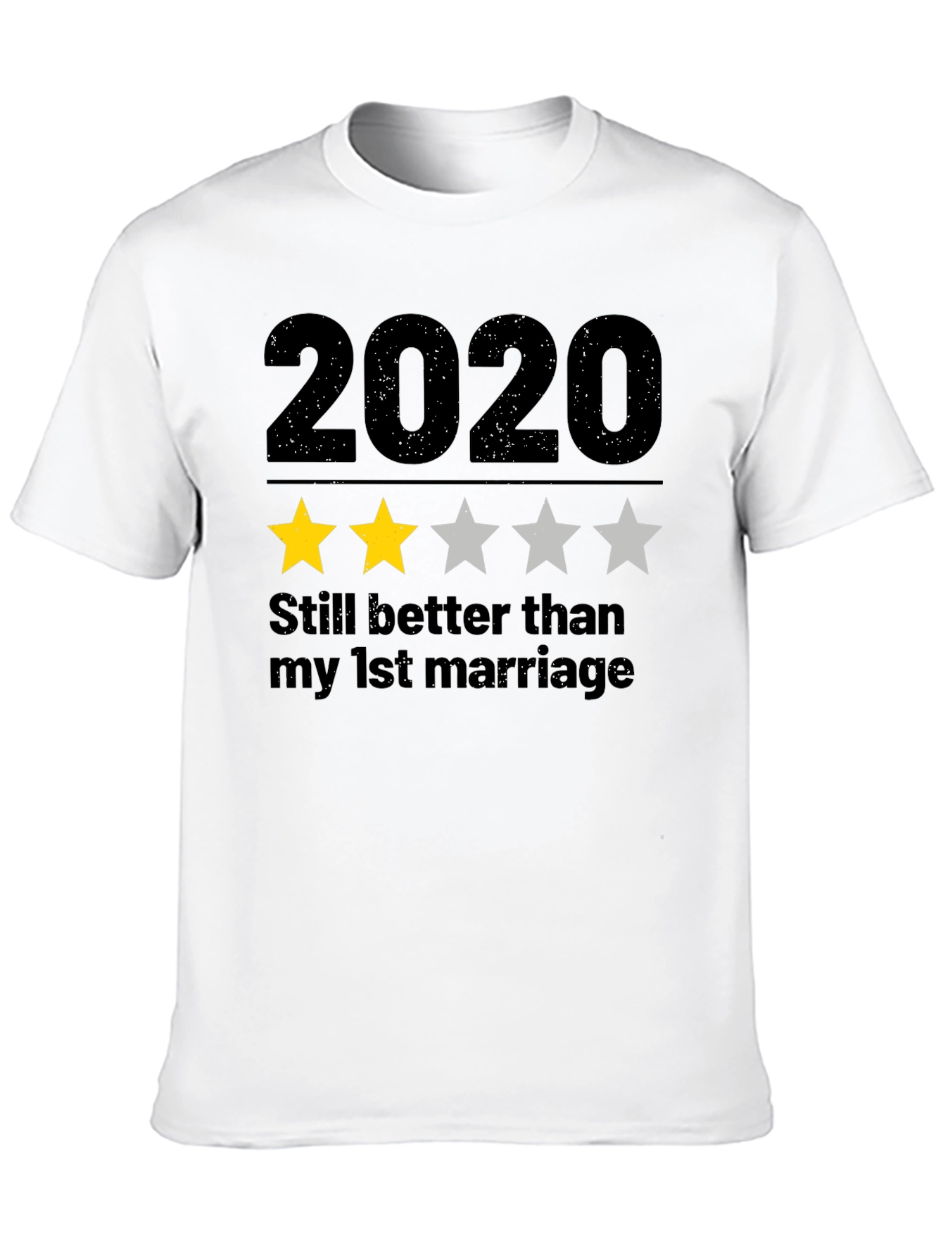 Black 2020 Two Star T-Shirt - Funny Sarcastic Tee view 10