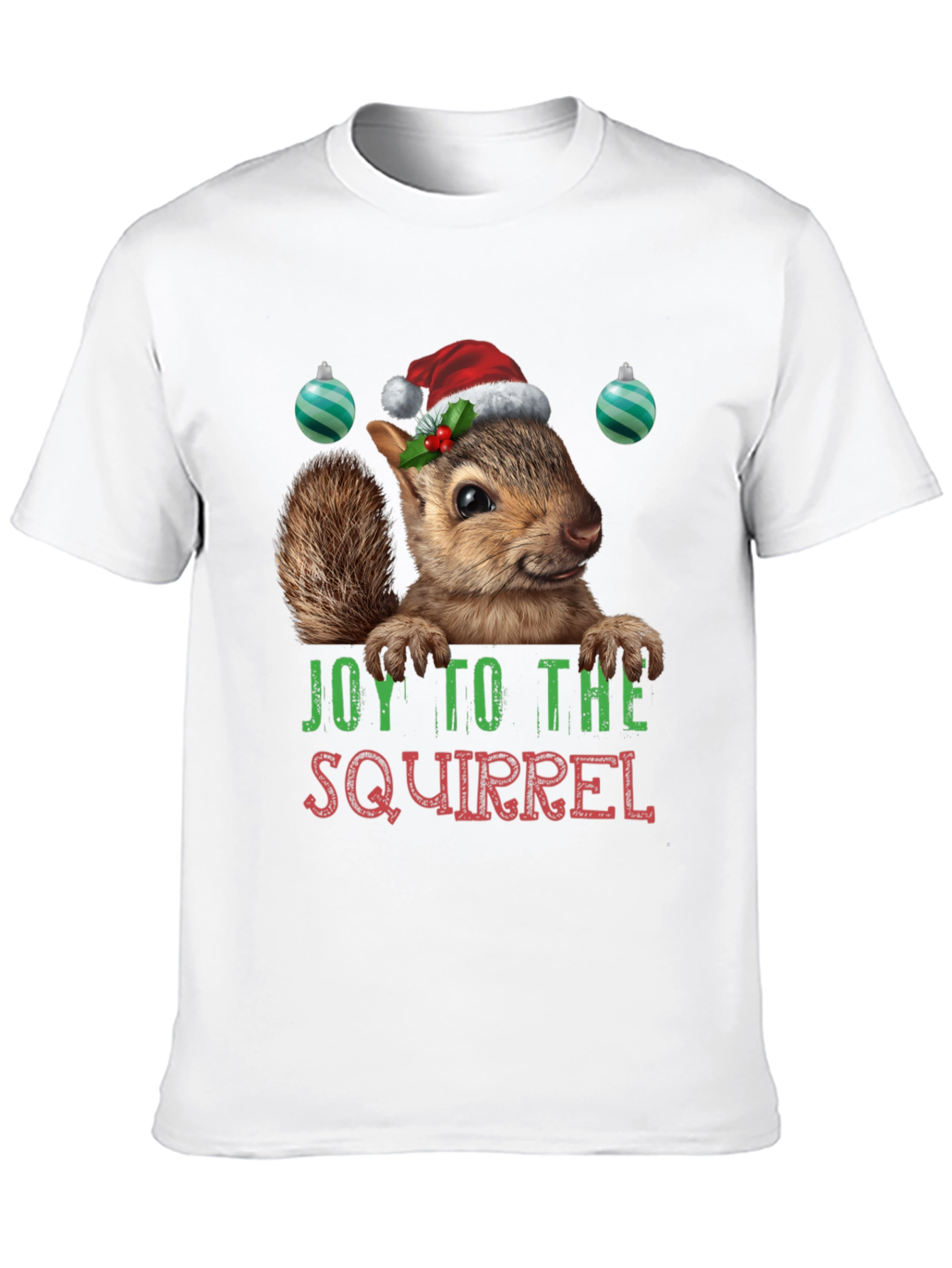 Black Festive Squirrel Graphic Tee - Holiday Joy T-Shirt view 10