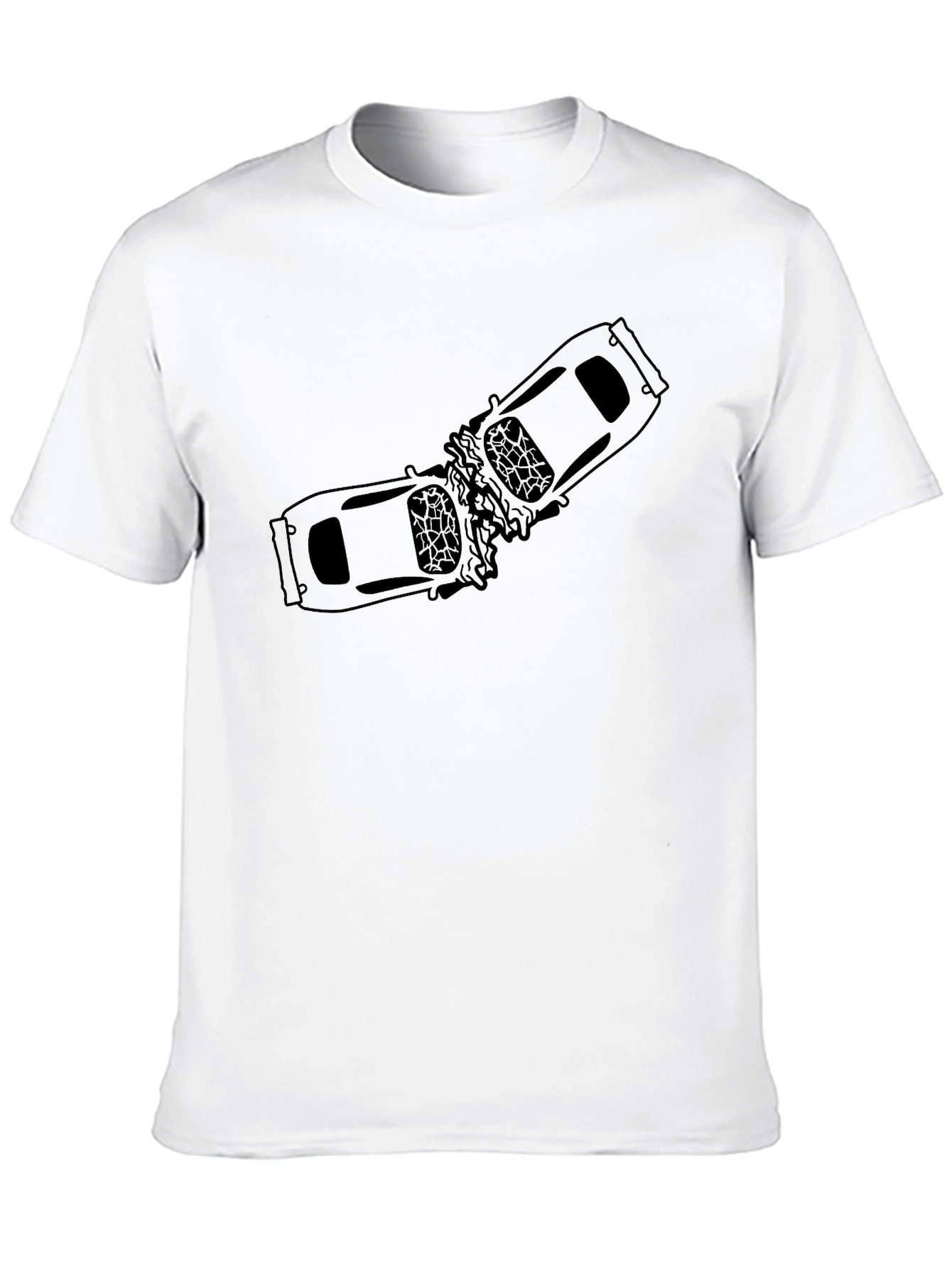 Black Crushed Car T-Shirt - Black Graphic Tee view 10