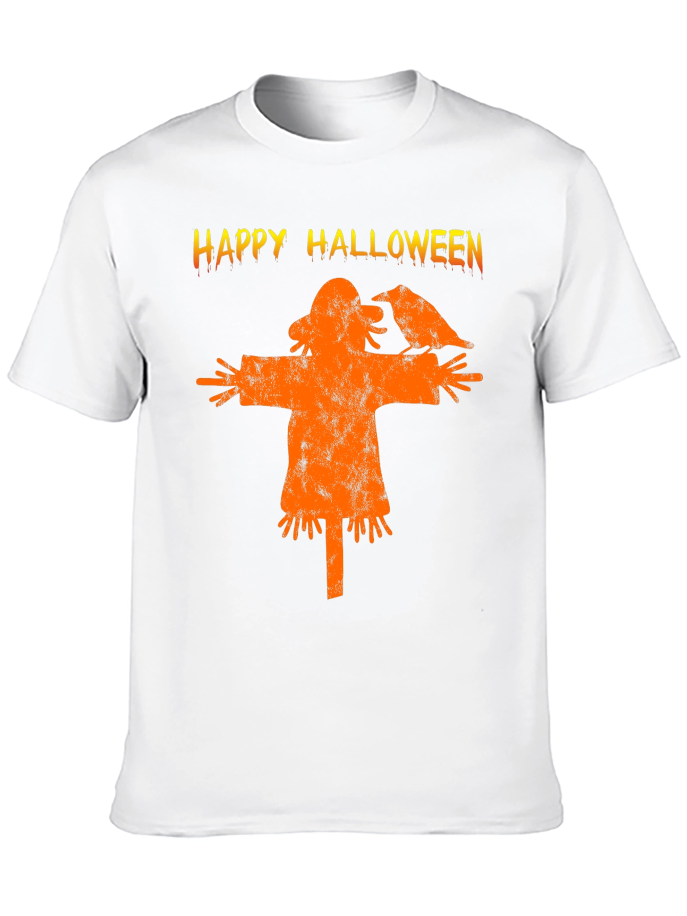 Black Happy Halloween Scarecrow T-Shirt view 10
