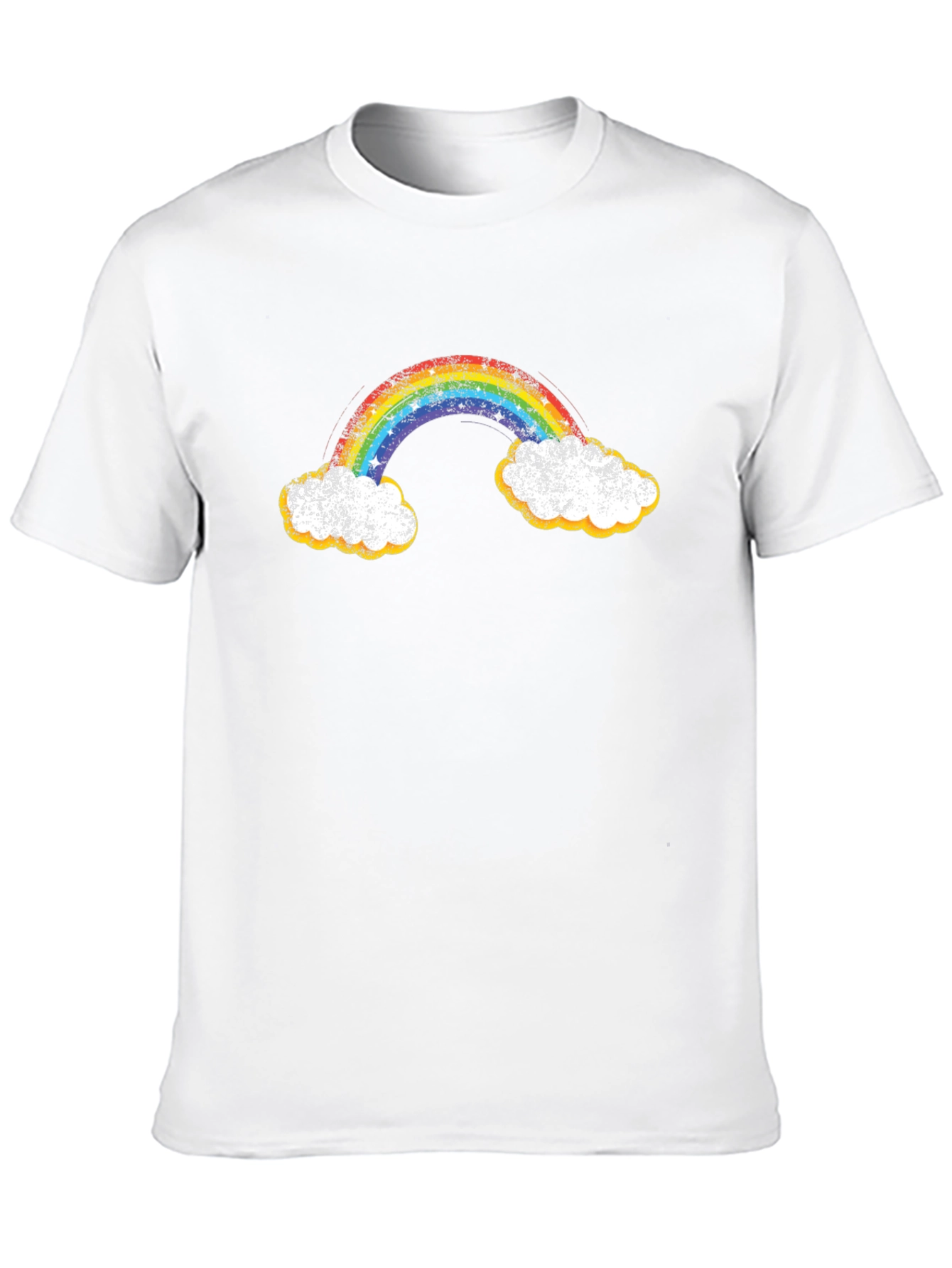 Black Rainbow Cloud Graphic Tee -  Retro Black T-Shirt view 10