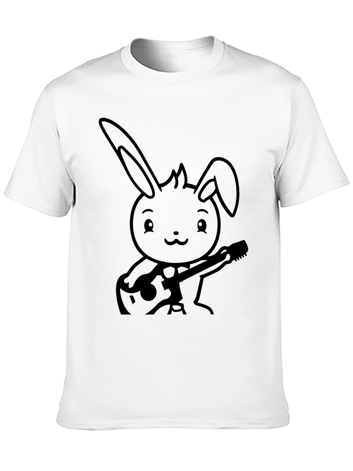 Black Black Bunny Guitarist Graphic Tee - Unisex view 10