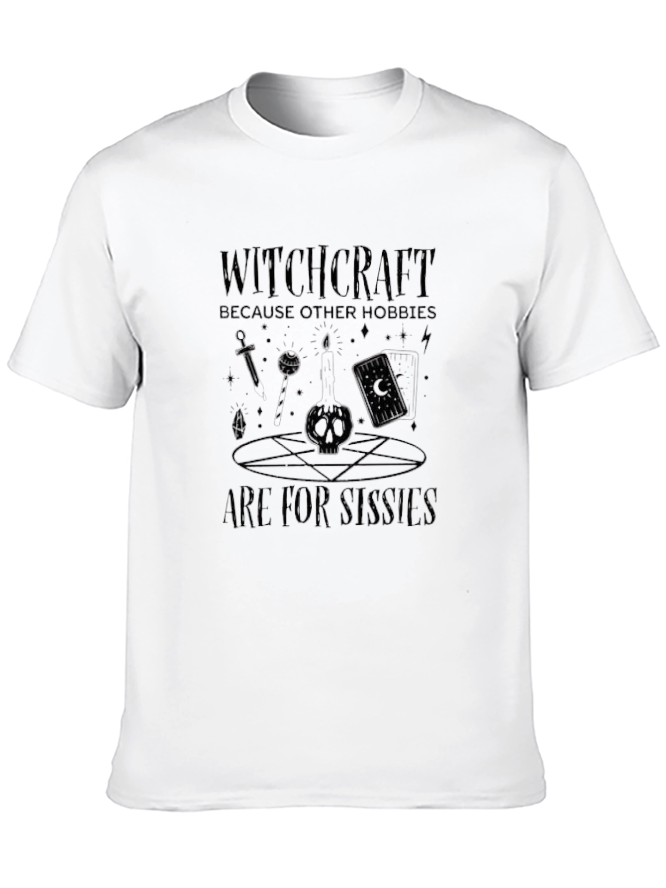 Black Witchcraft Hobbies Tee - Black Graphic T-Shirt view 10