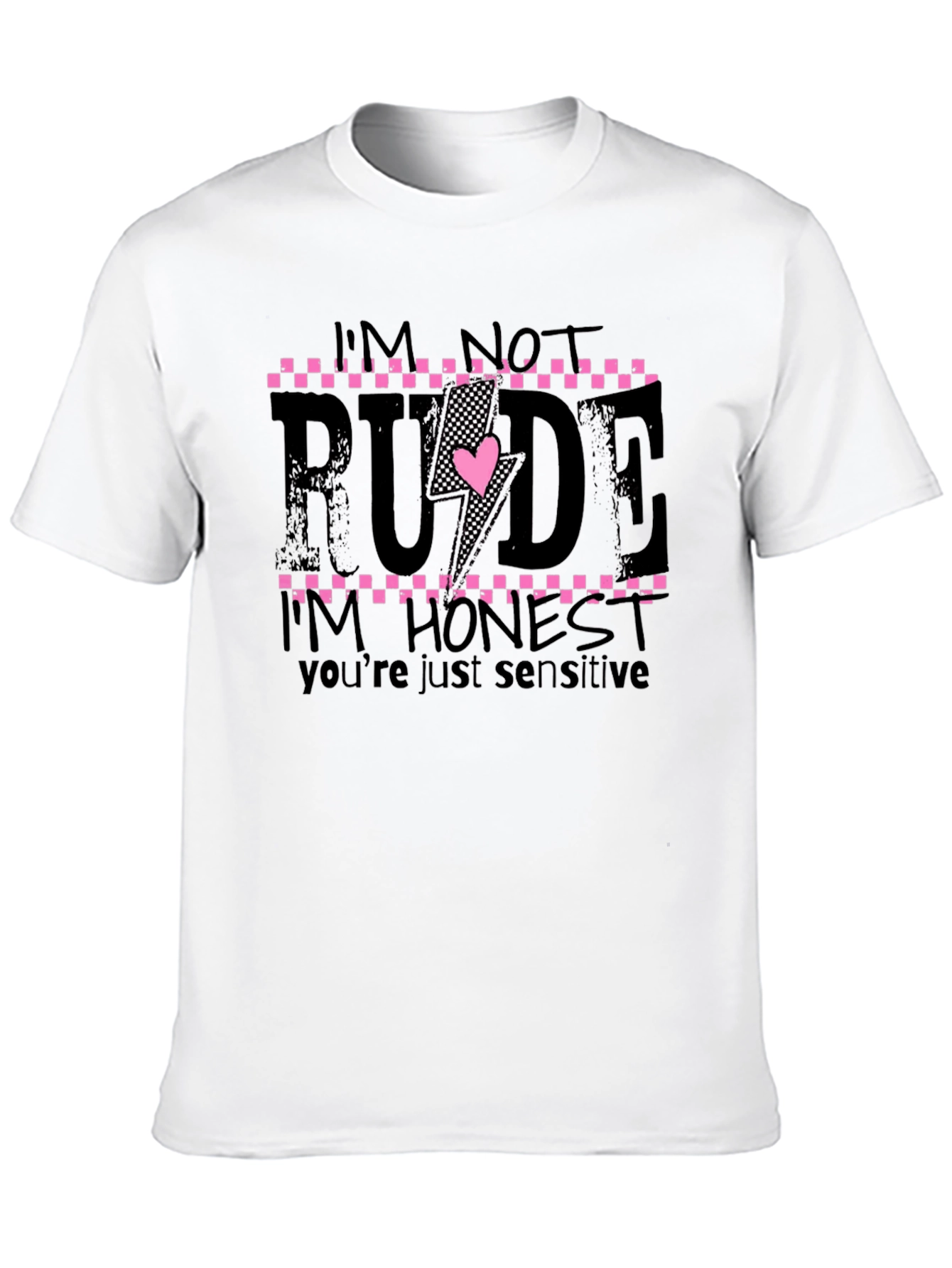 Black Funny "I'm Not Rude" Graphic Tee view 10