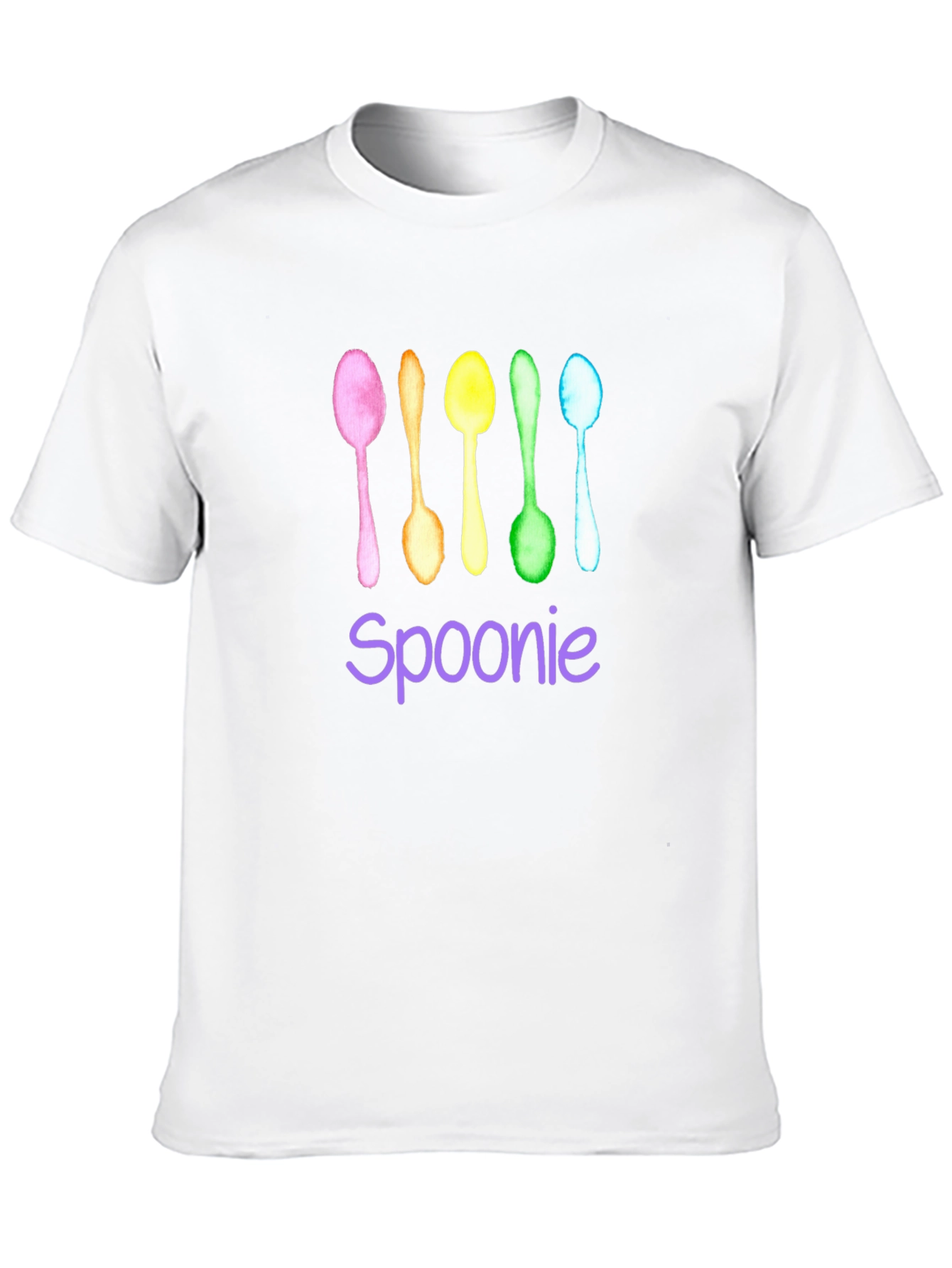 Black Spoonie T-Shirt - Colorful Watercolor Spoons view 10