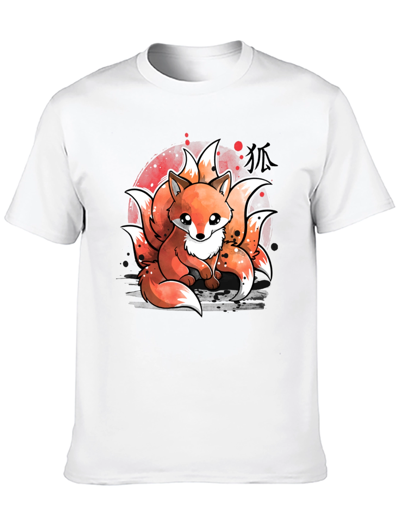 Black Nine-Tailed Fox Graphic T-Shirt - Anime Design view 10