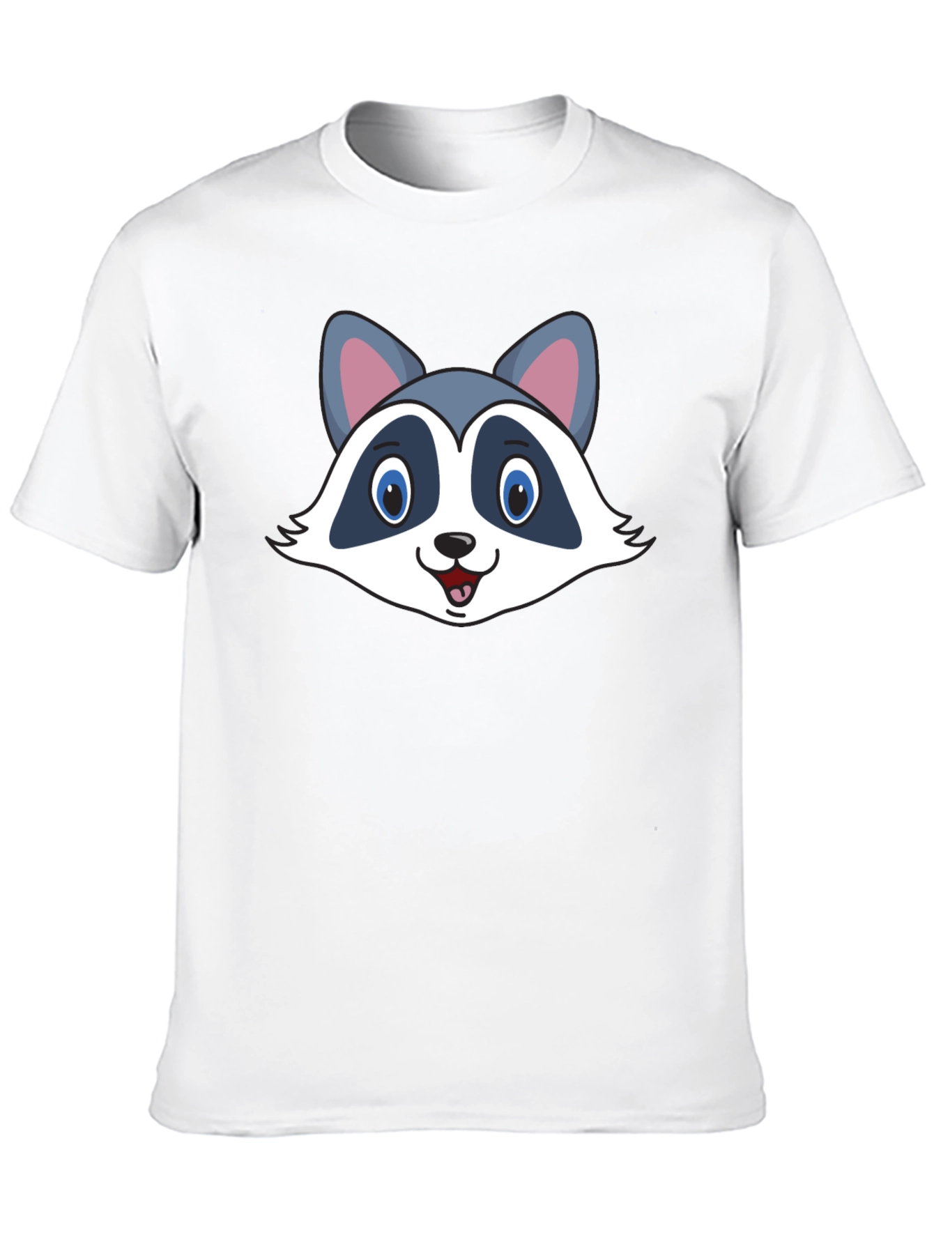 Black Cute Raccoon Graphic Black T-Shirt view 10