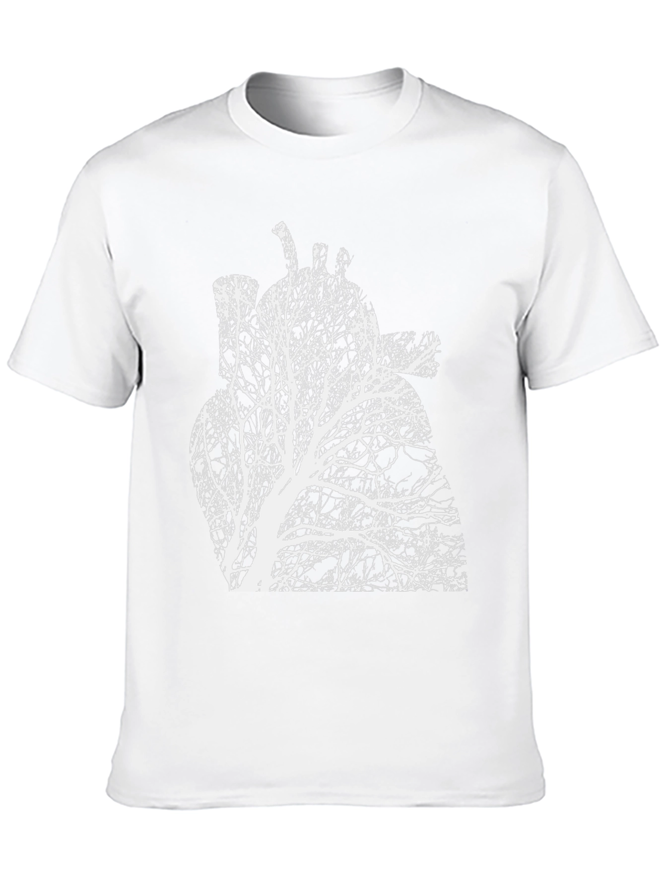 Black Arboreal Heart Tee - Black Graphic Print Crew Neck T-Shirt view 10