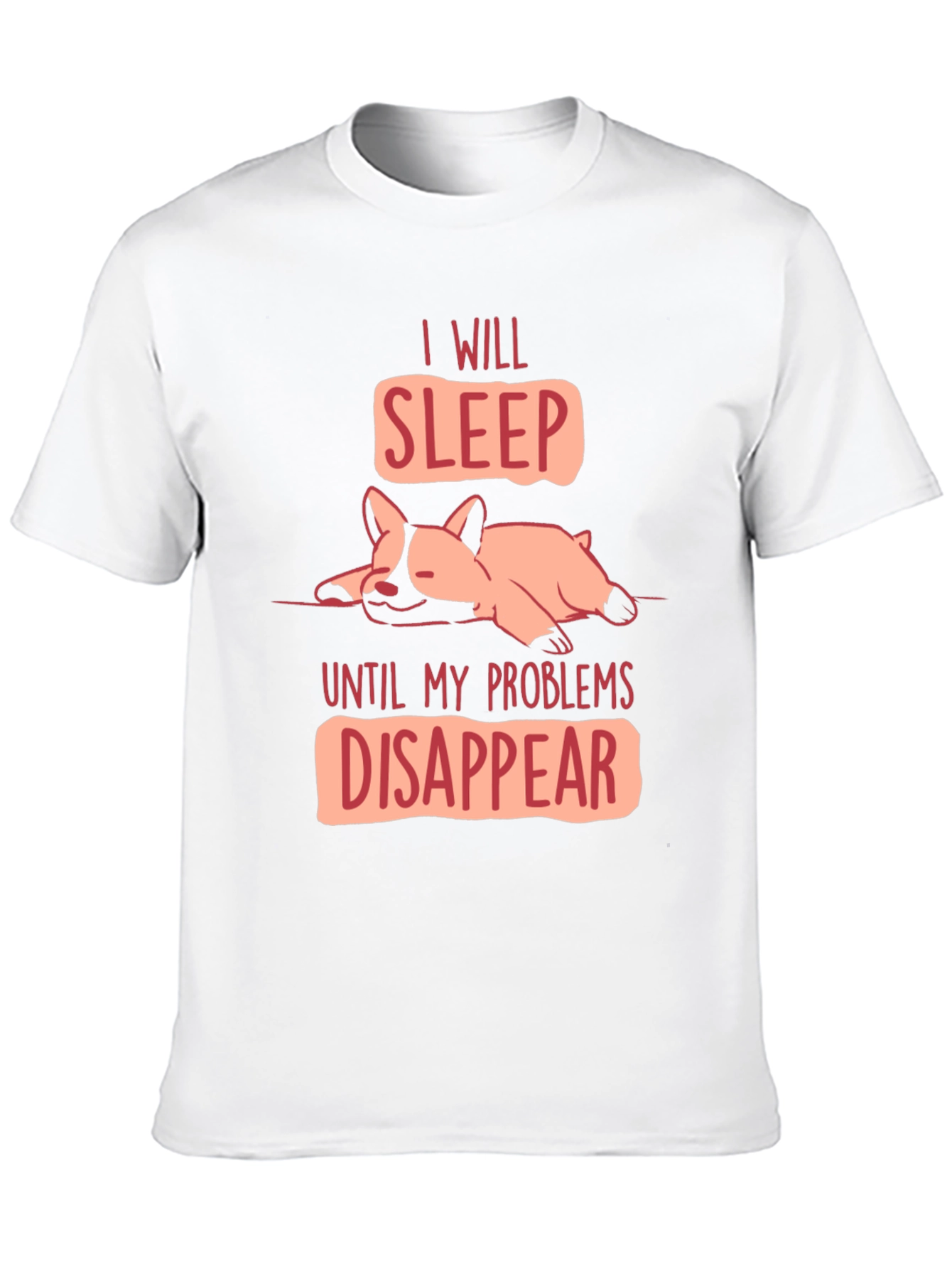 Black Funny Dog Sleep T-Shirt - Problems Disappear Tee view 10