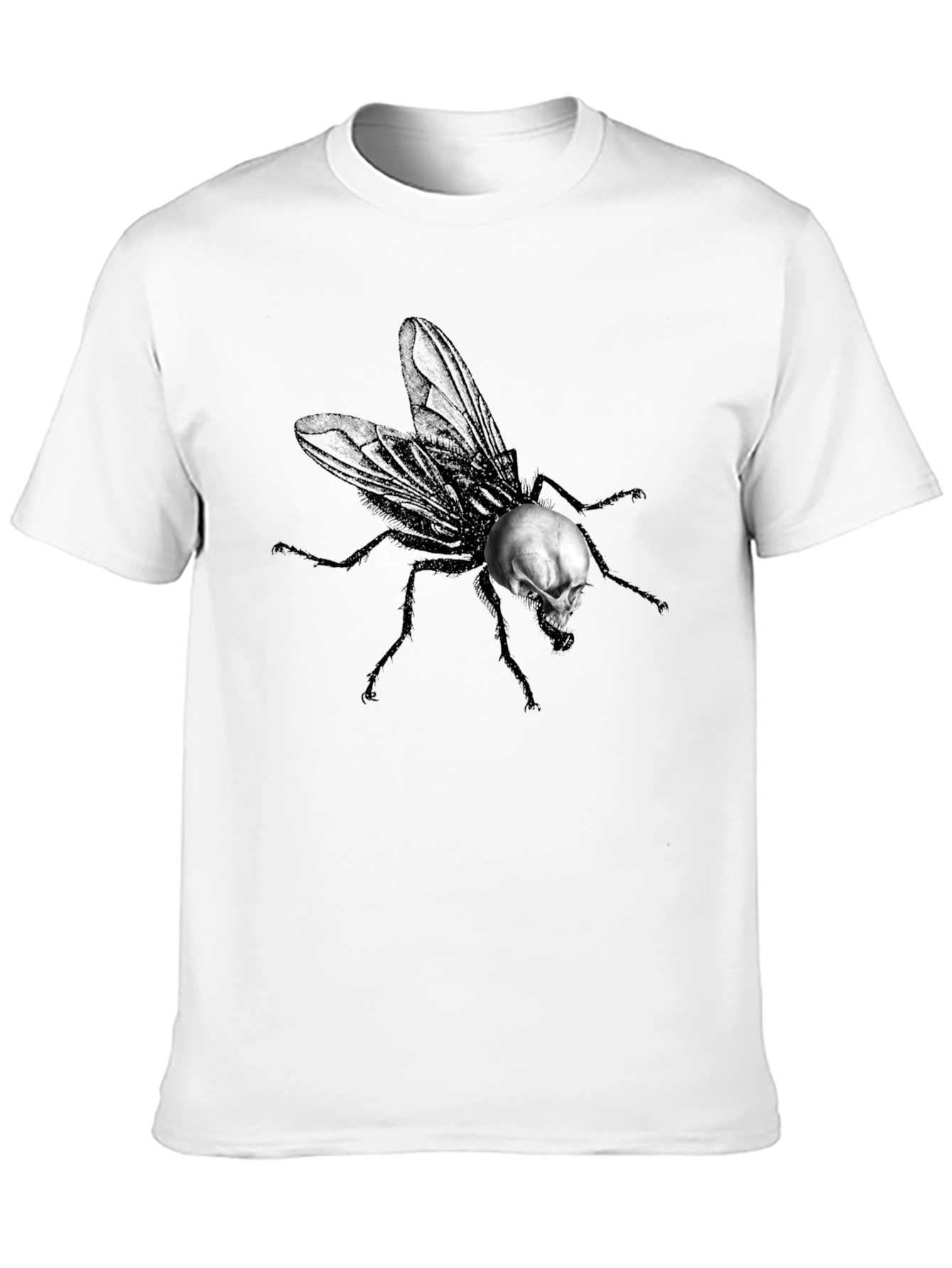 Black Skull Fly Graphic T-Shirt - Unique Design view 10