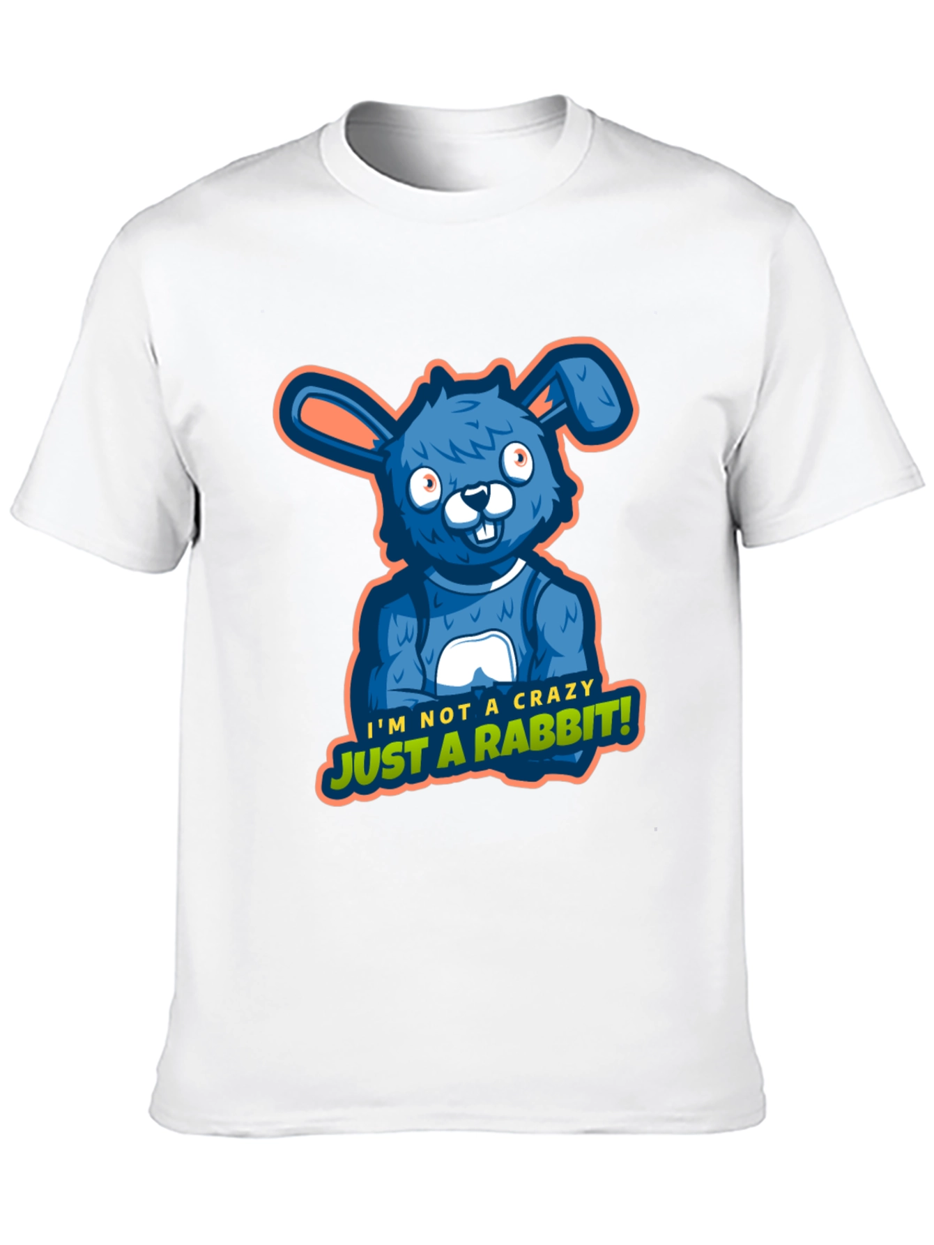 Black Crazy Rabbit Graphic Tee - Funny Animal Print view 10