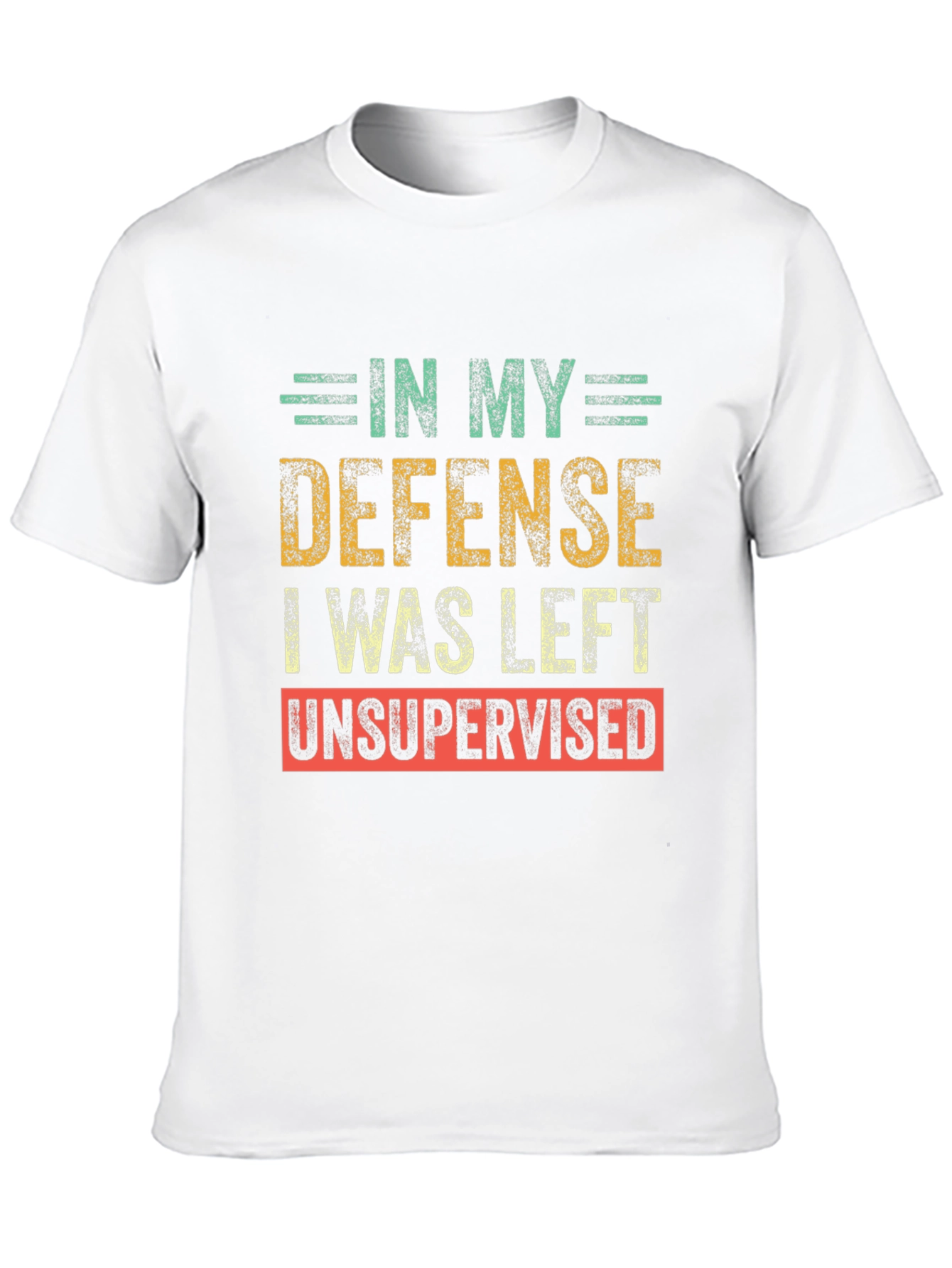Black Funny Unsupervised Humor T-Shirt view 10
