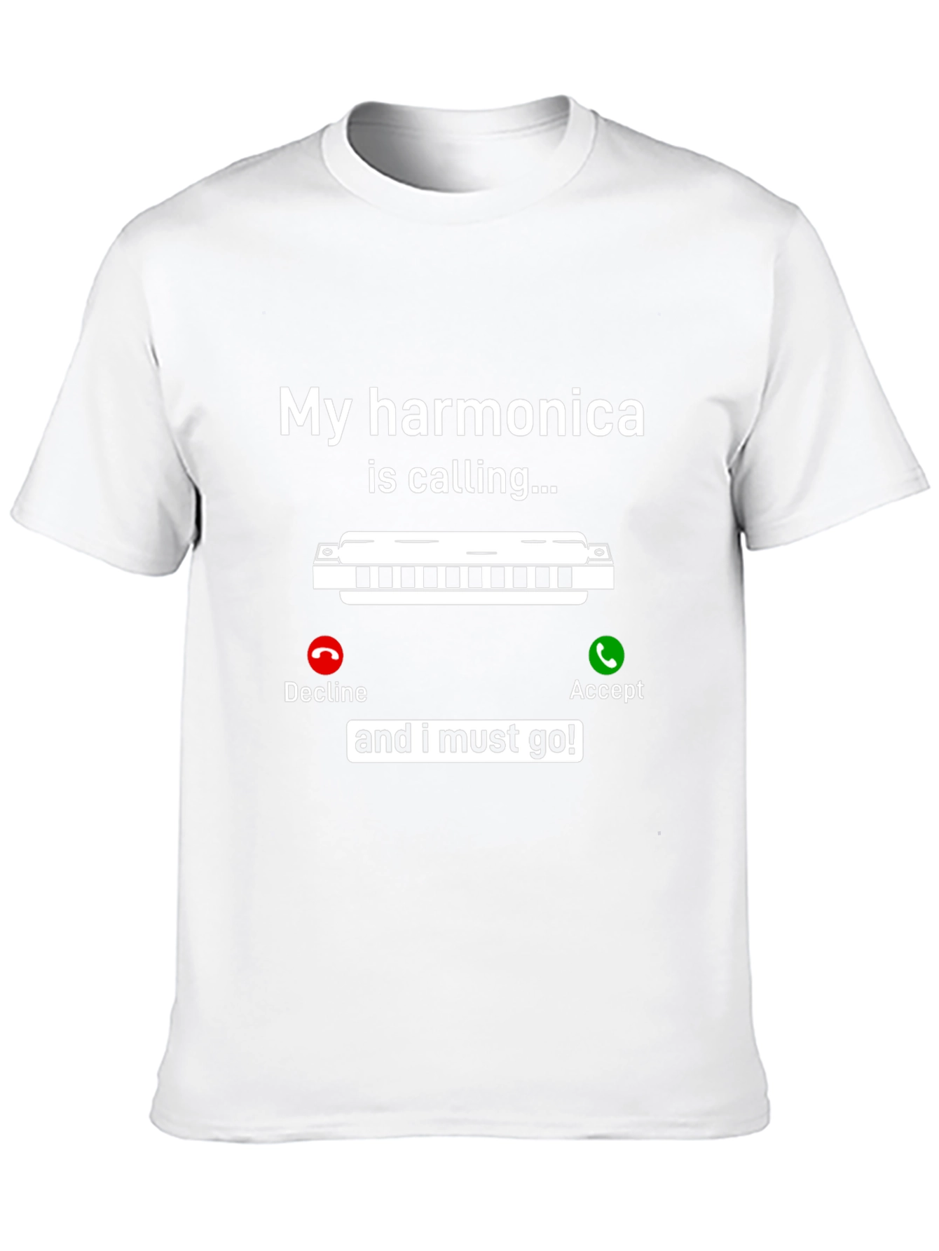 Black Harmonica Calling T-Shirt - Music Lover Tee view 10