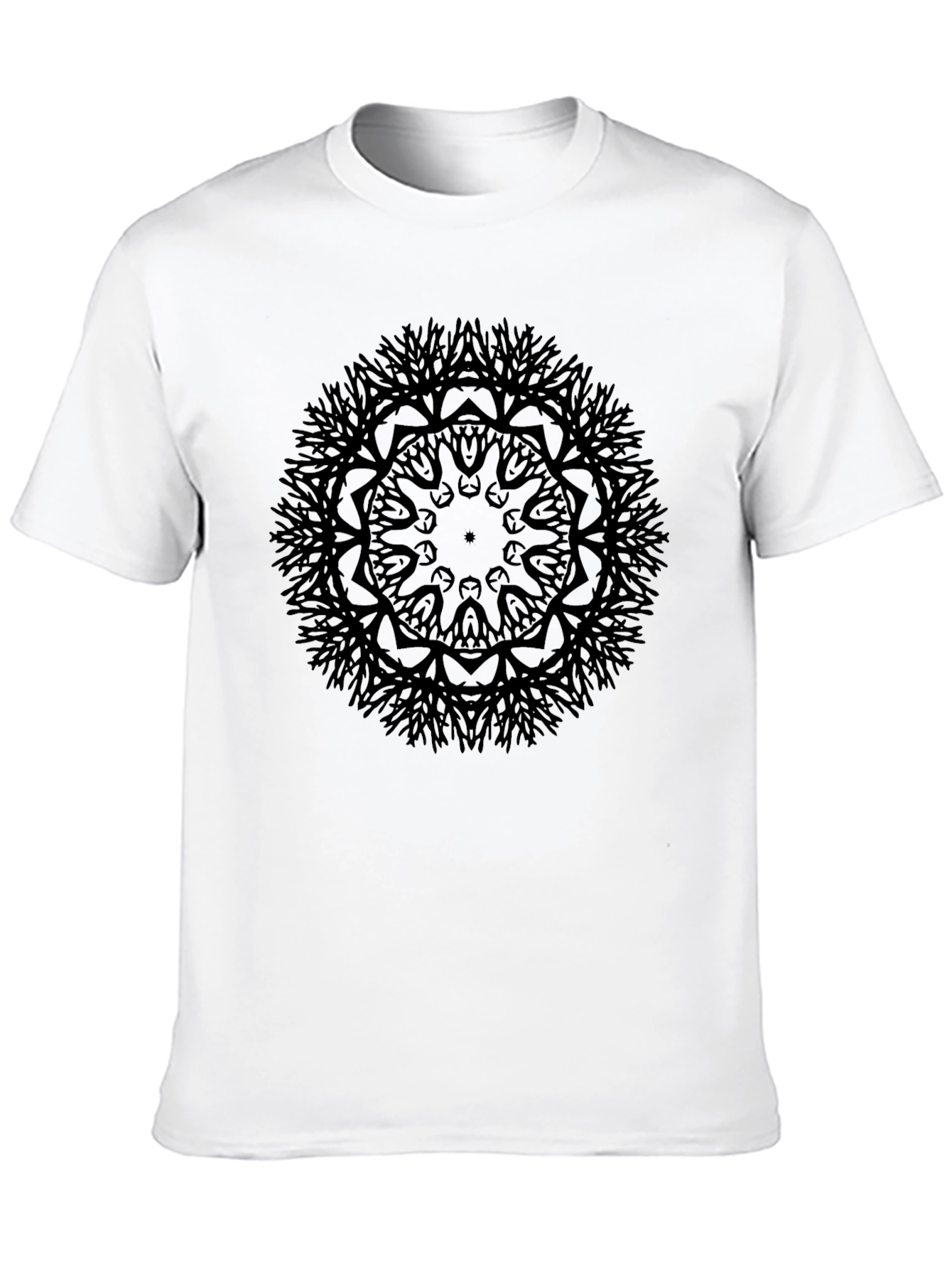 Black Men's Black Mandala Graphic Tee - Stylish & Unique Design view 10