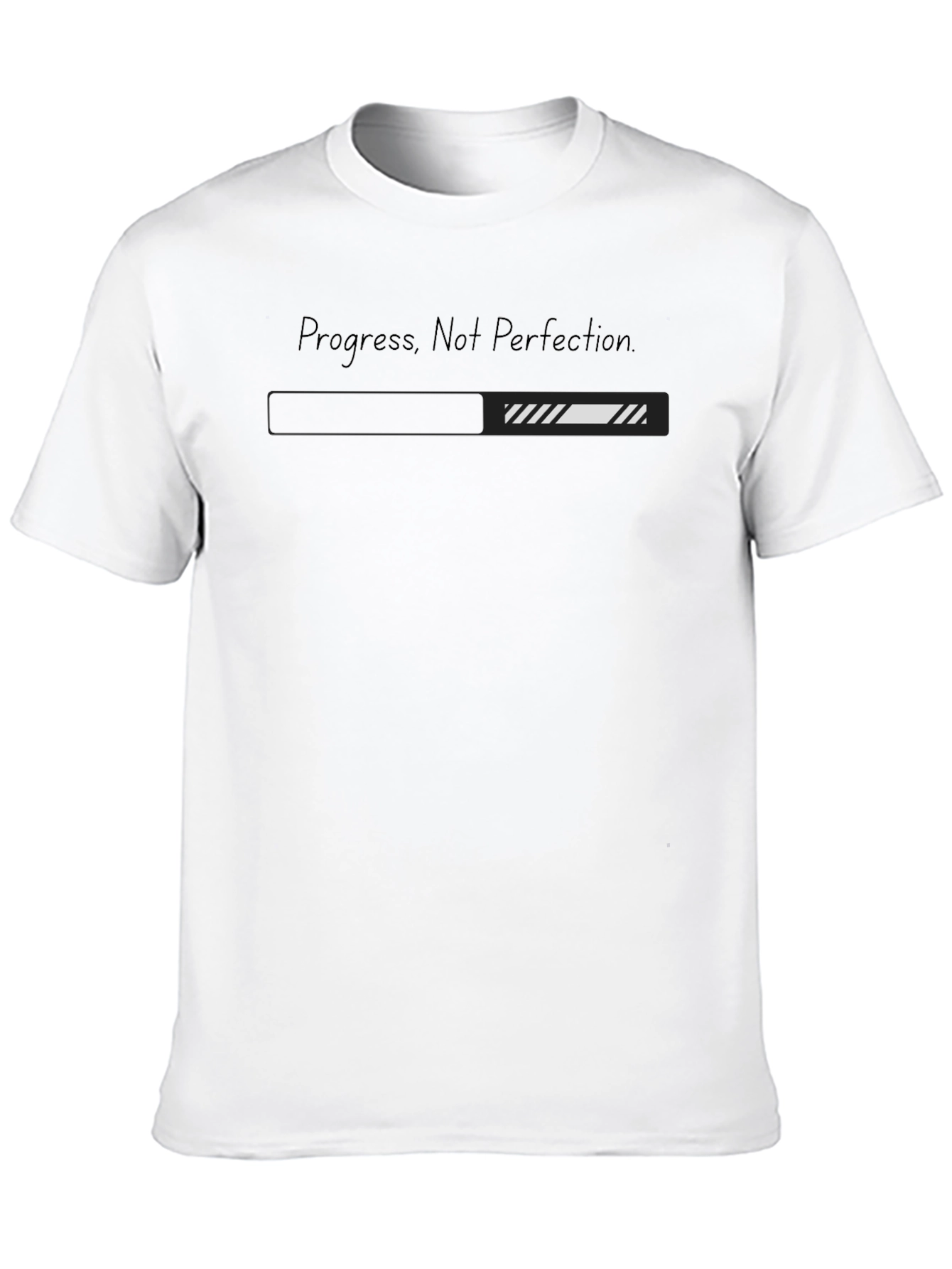 Black Progress Not Perfection Black T-Shirt view 10
