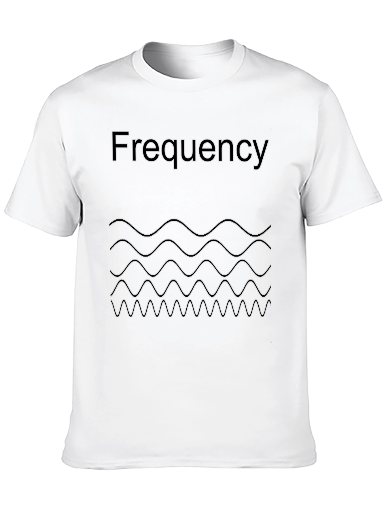 Black Frequency Wave Graphic Print T-Shirt view 10
