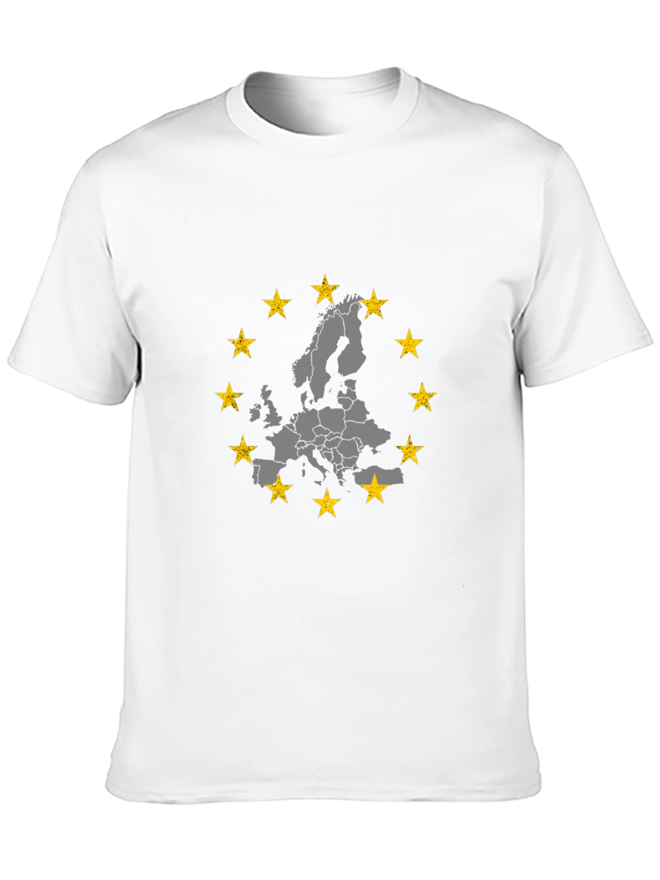 Black Europe Map & Stars Graphic T-Shirt view 10