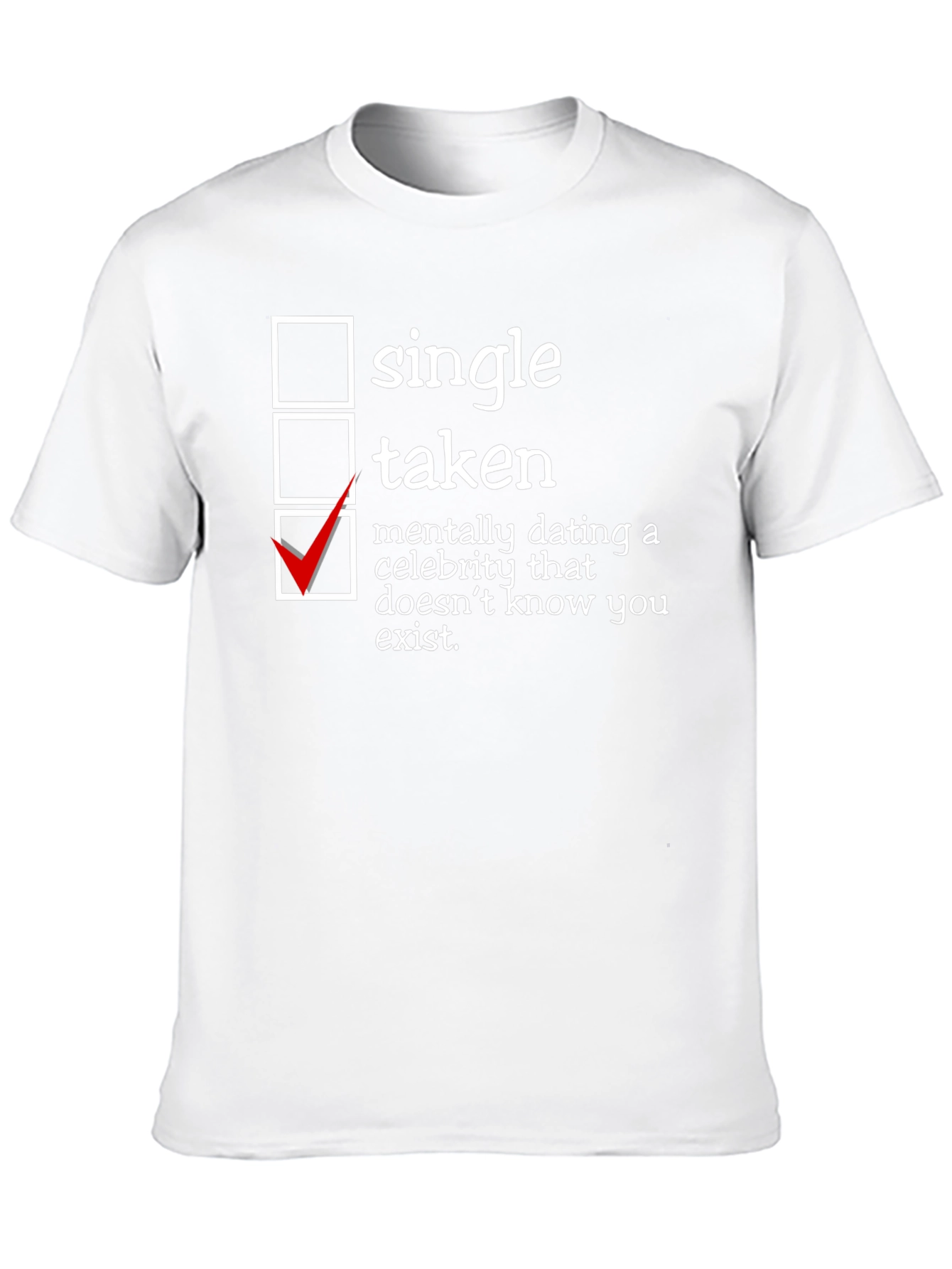 Black Humorous Dating Status T-Shirt - Single Taken view 10