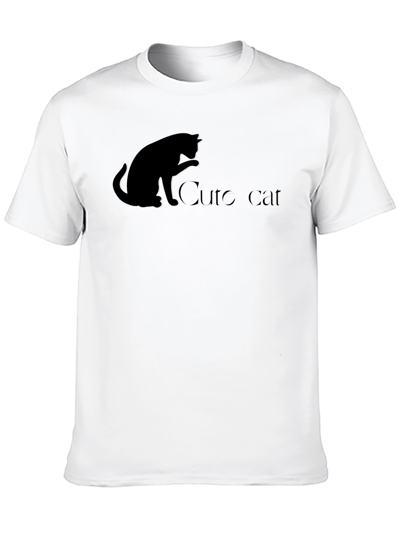 Black Cute Cat Black T-Shirt view 10
