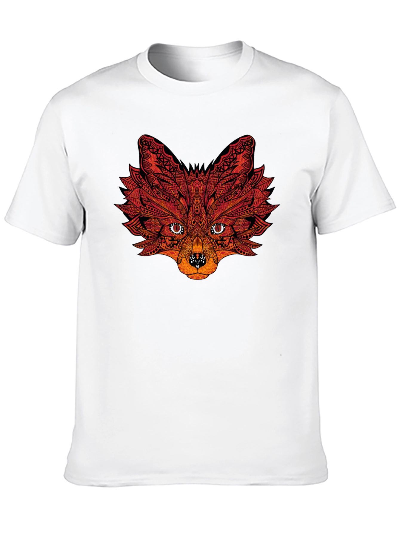 Black Men's Black Graphic Tee - Fox Design view 10