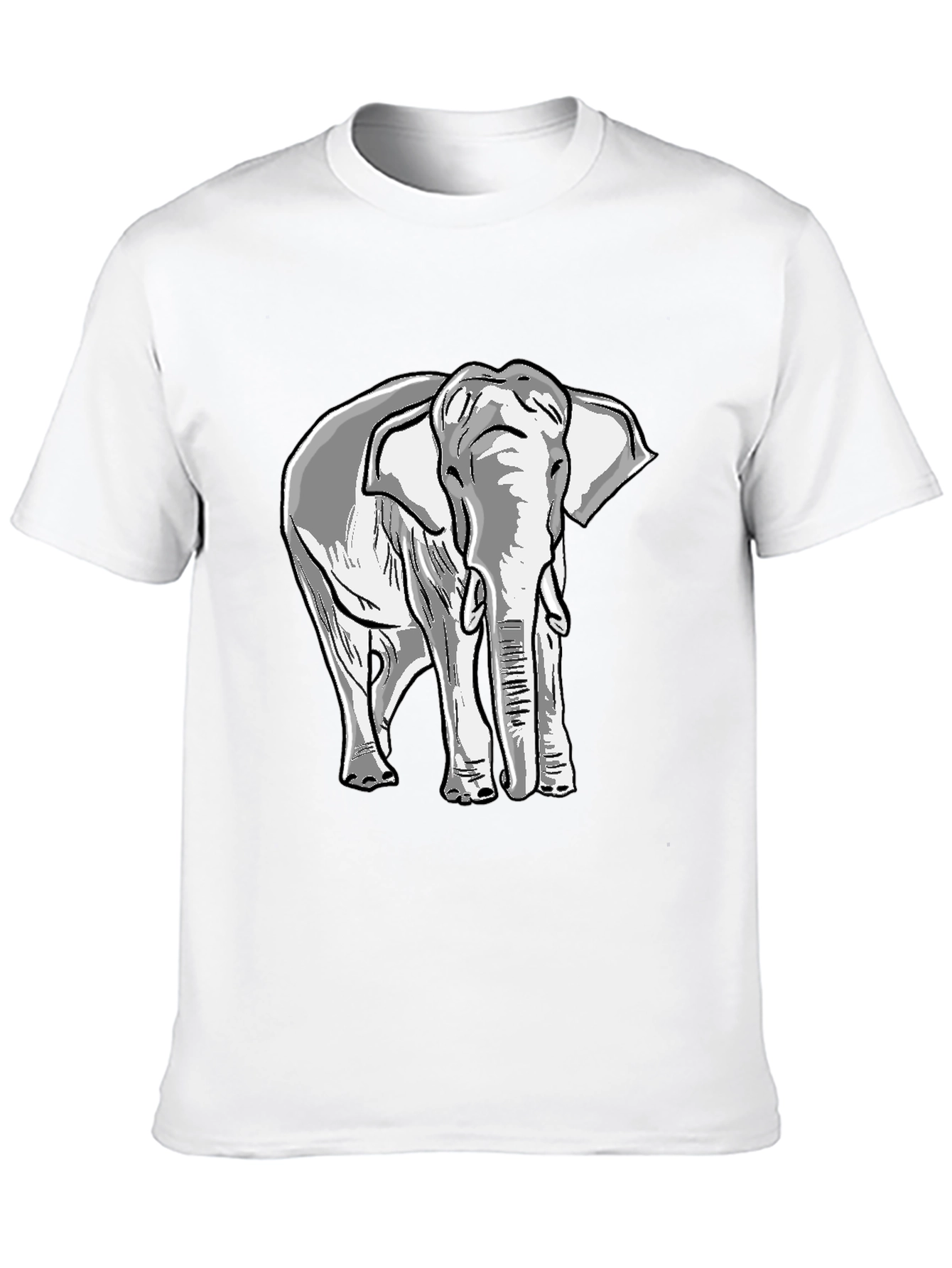 Black Elephant Graphic Tee - Unisex Casual Black T-Shirt view 10