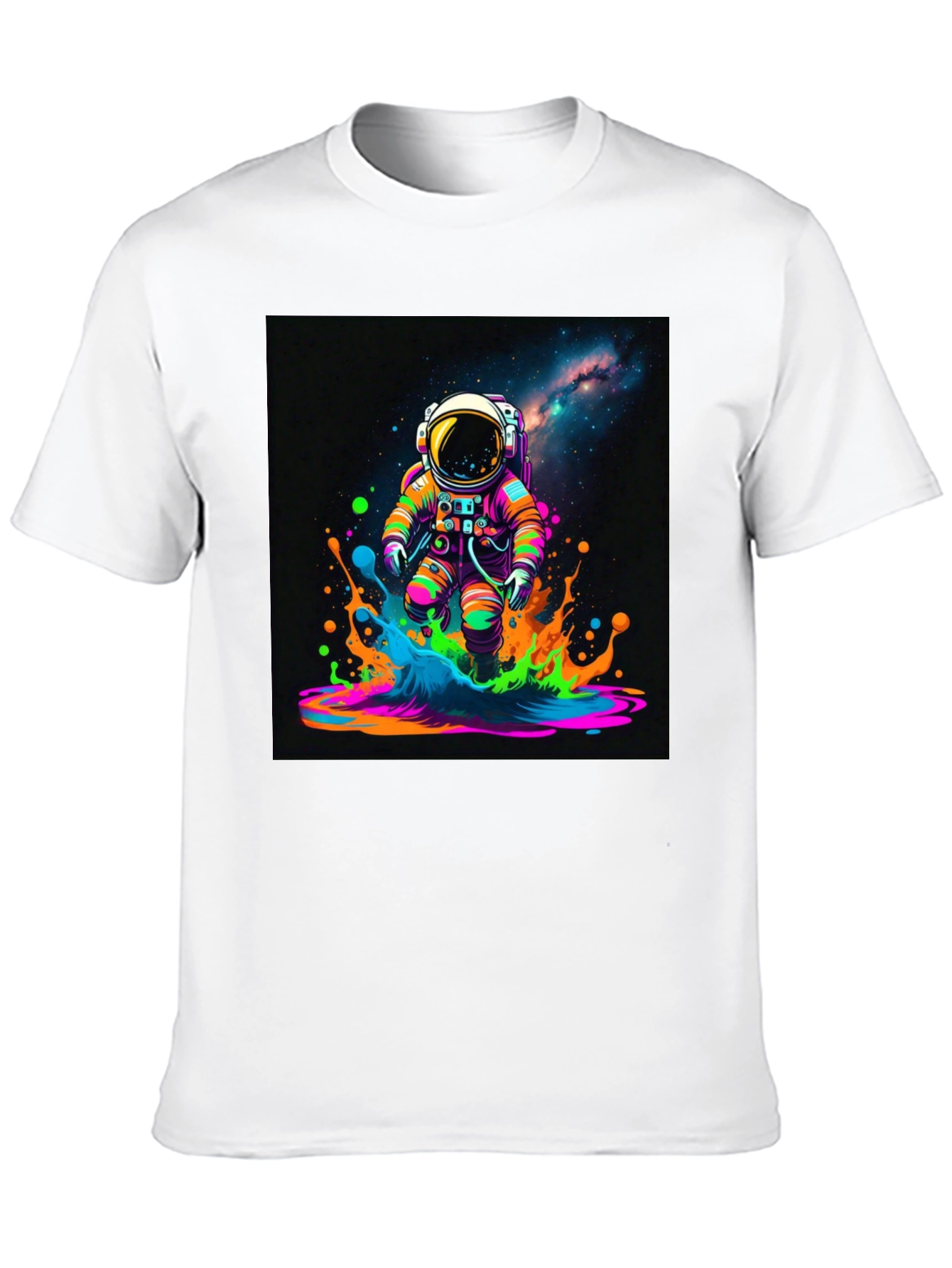 Black Astronaut Galaxy T-Shirt - Colorful Space Design view 10
