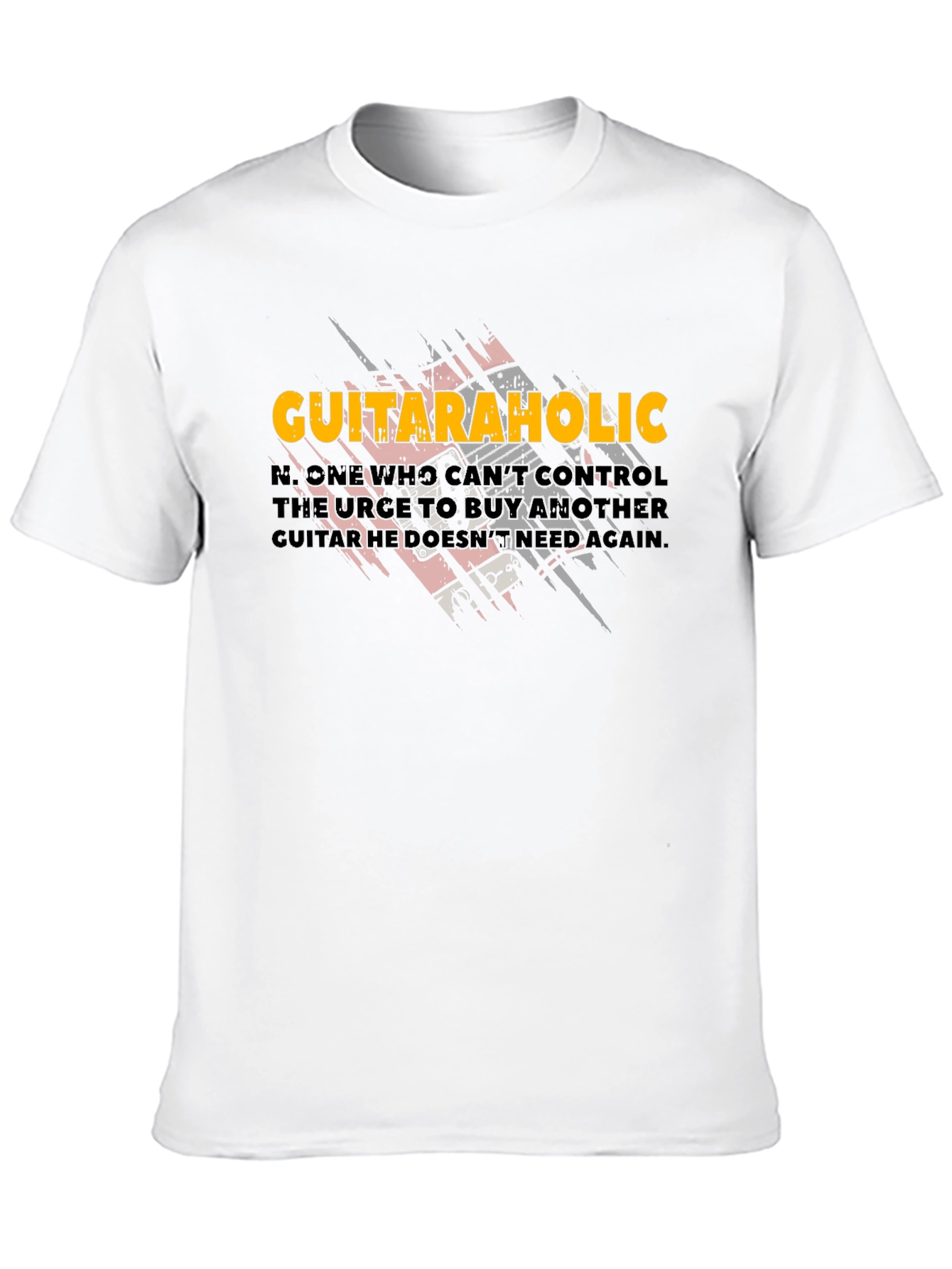 Black Guitaraholic T-Shirt - Music Lover Tee view 10