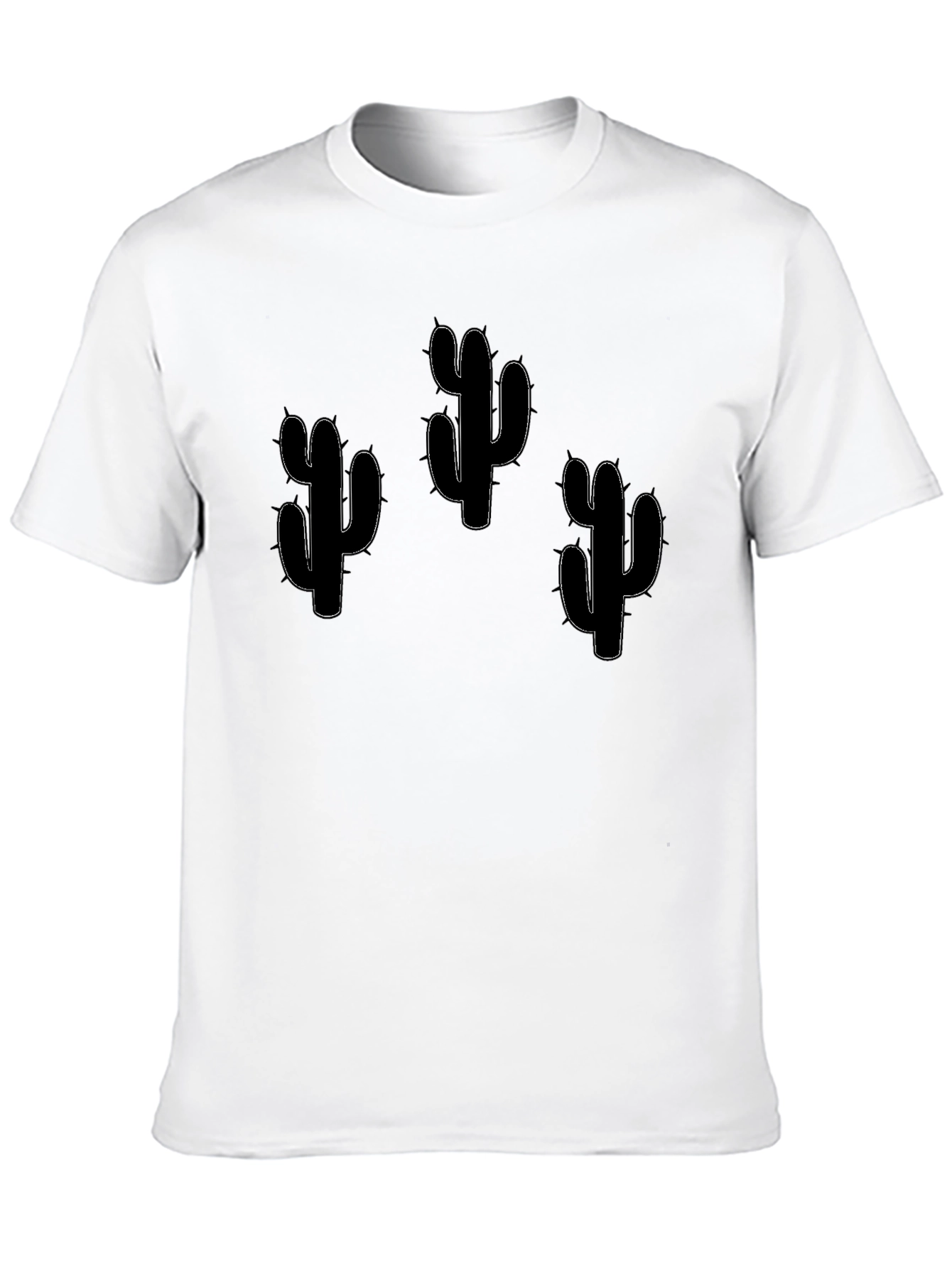 Black Cactus Print Crew Neck T-Shirt view 10