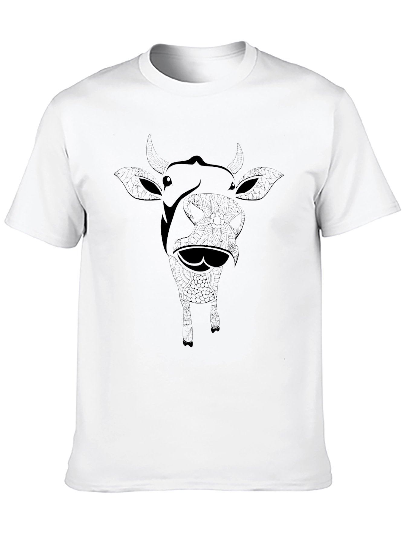 Black Cow Graphic Print Tee - Soft Cotton Blend view 10