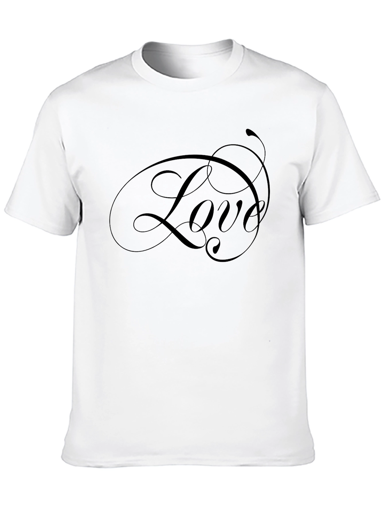 Black Love Script Black T-Shirt Casual Graphic Tee view 10