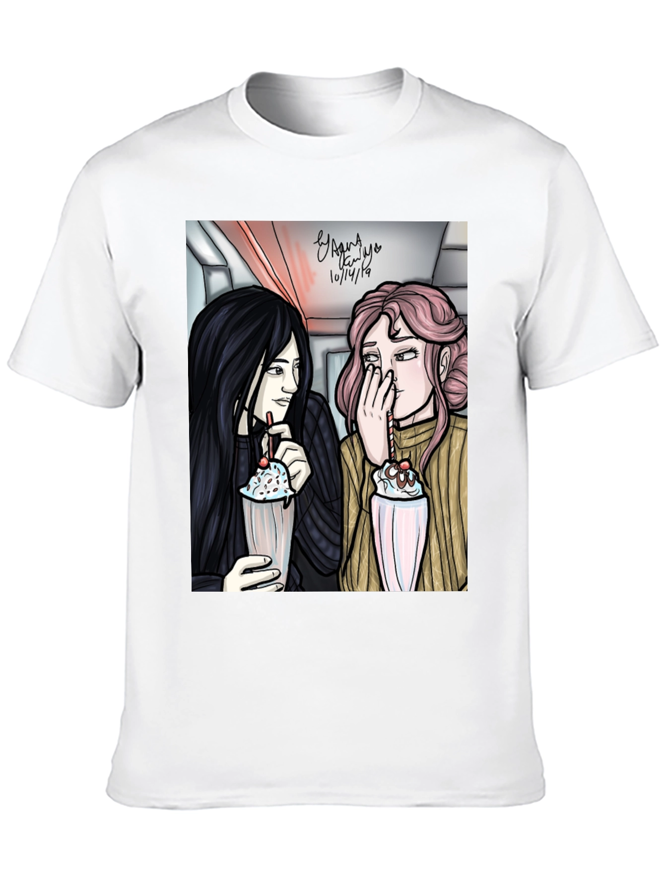 Black Cartoon Graphic Tee - Milkshake view 10