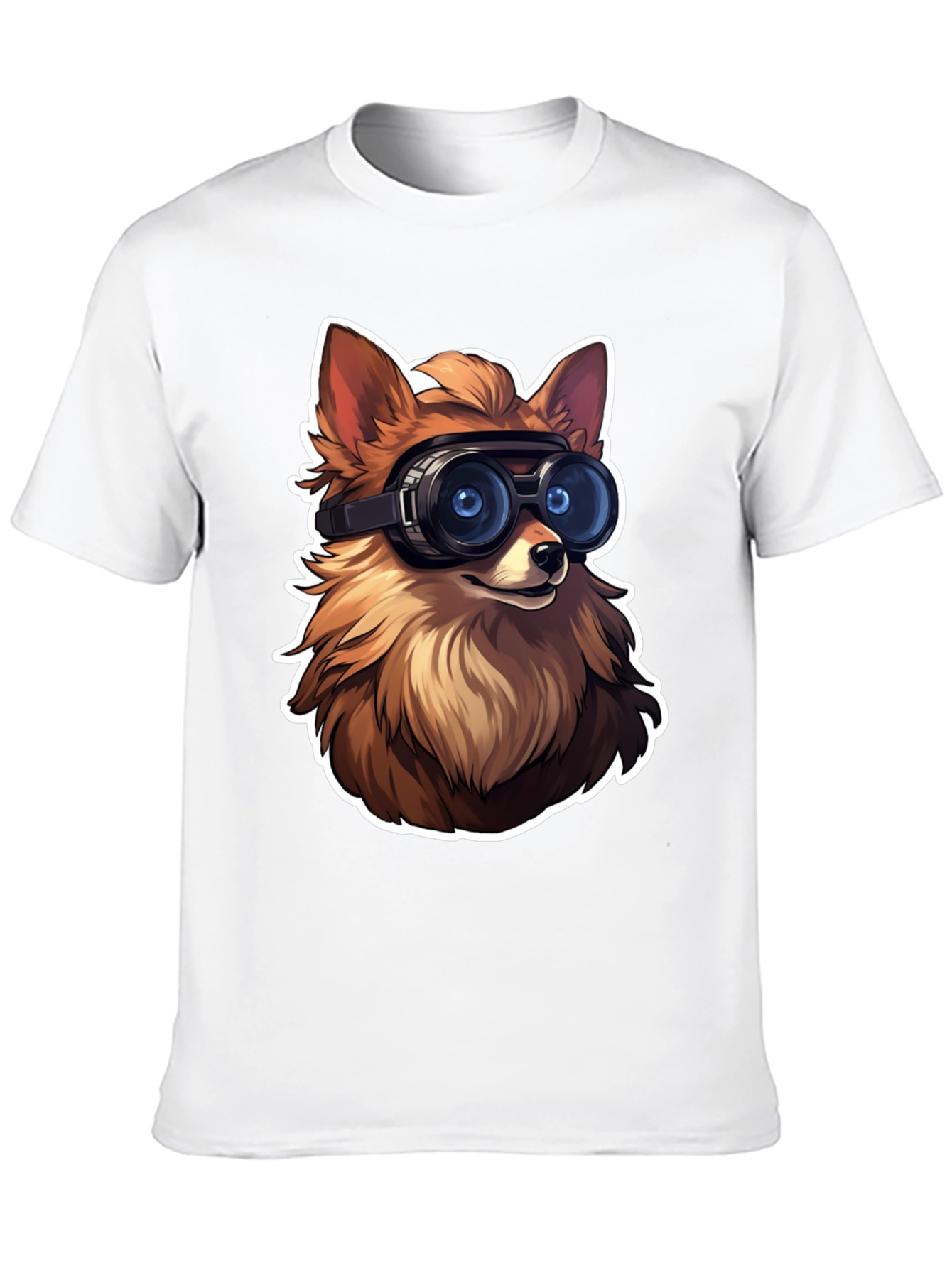 Black Fox Goggles Graphic Tee - Cool Animal Design view 10