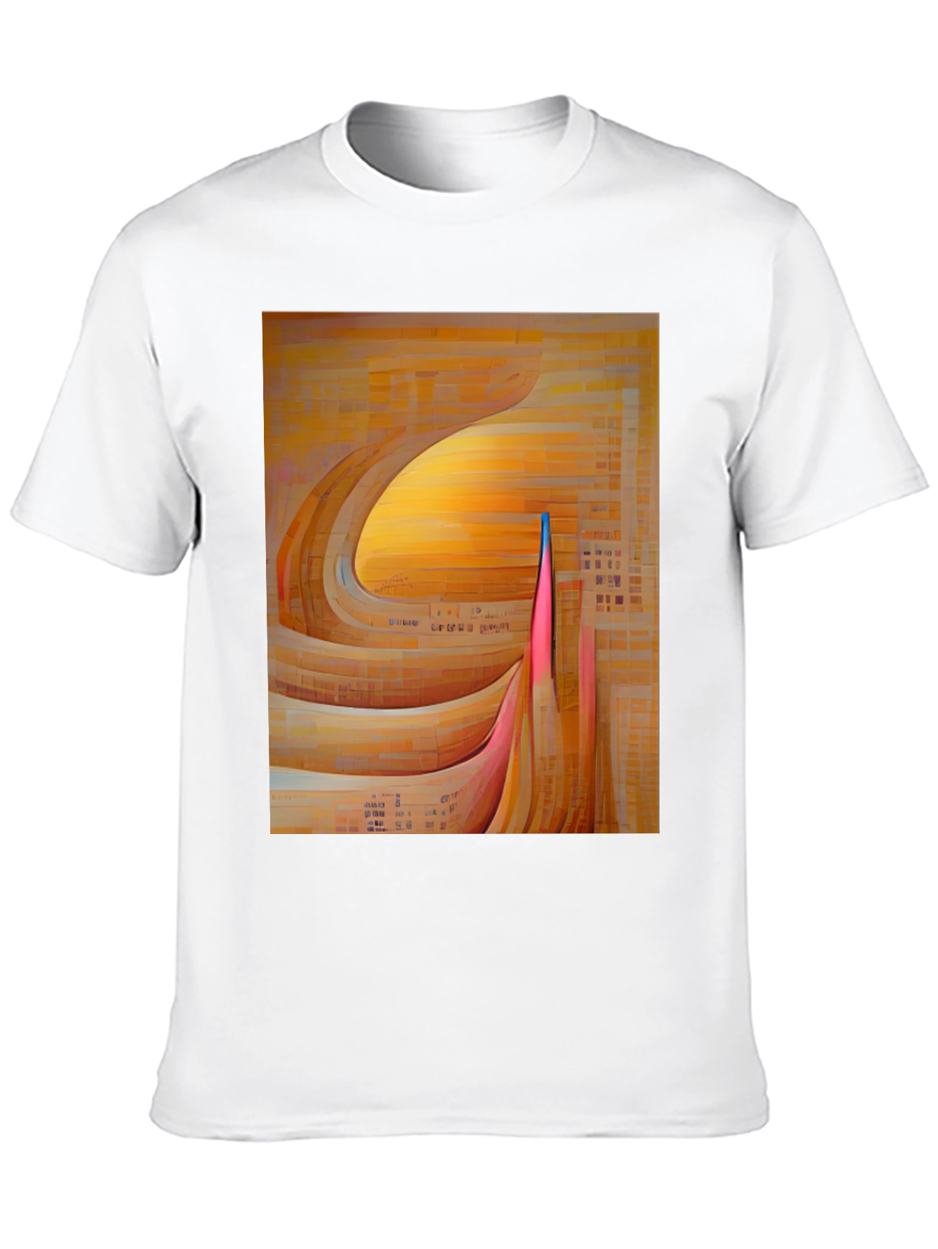 Black Abstract Geometric Graphic Print Black T-Shirt view 10