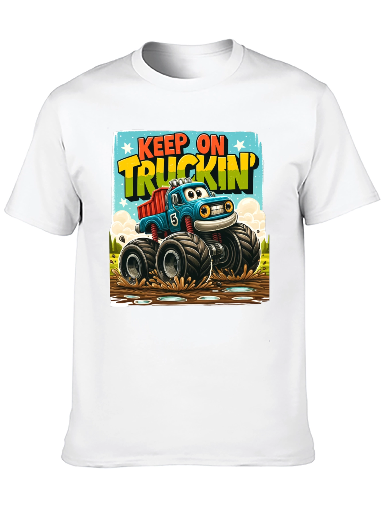 Black Keep On Truckin' Monster Truck T-Shirt view 10