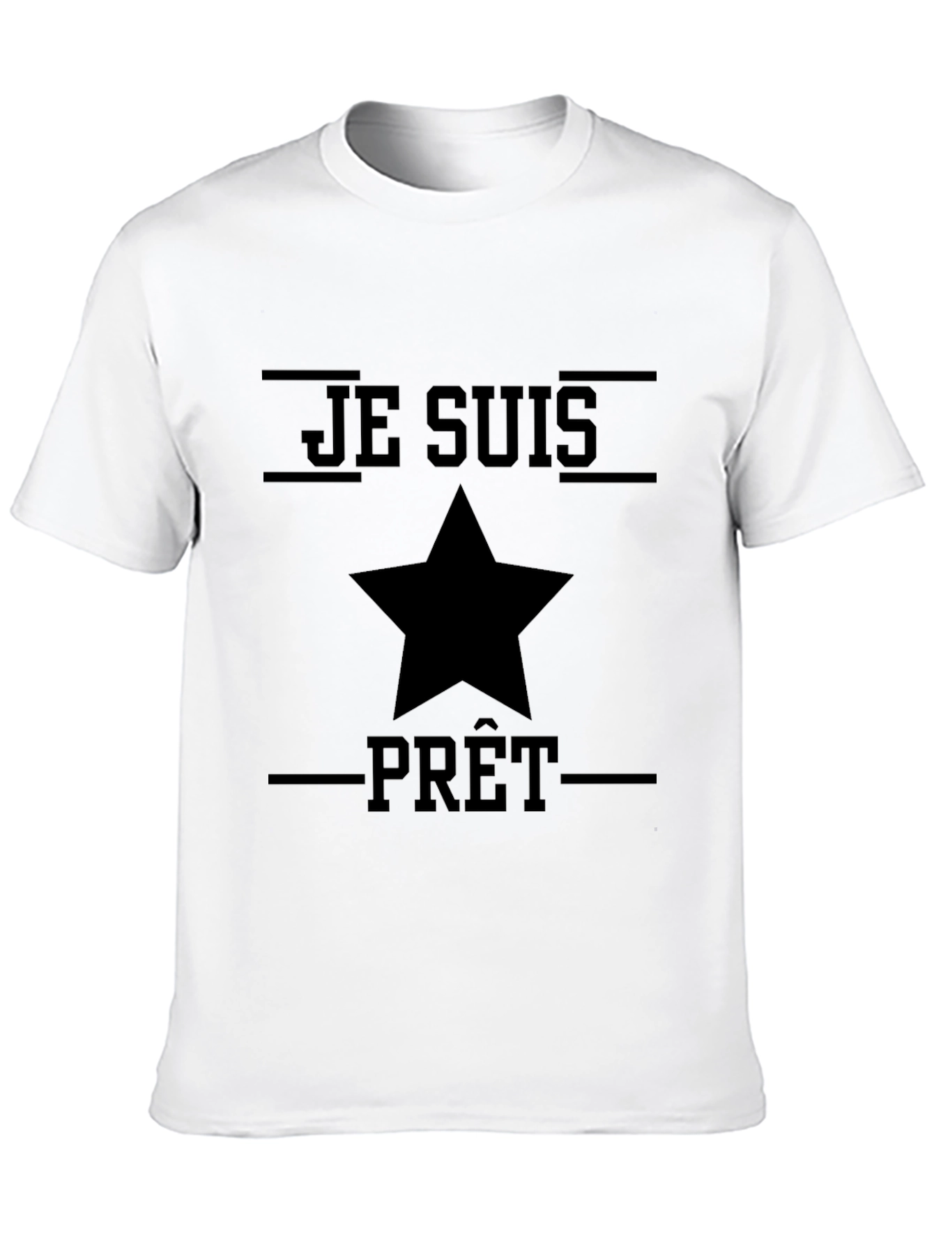 Black Je Suis Prêt Graphic Tee - Black Cotton Shirt view 10