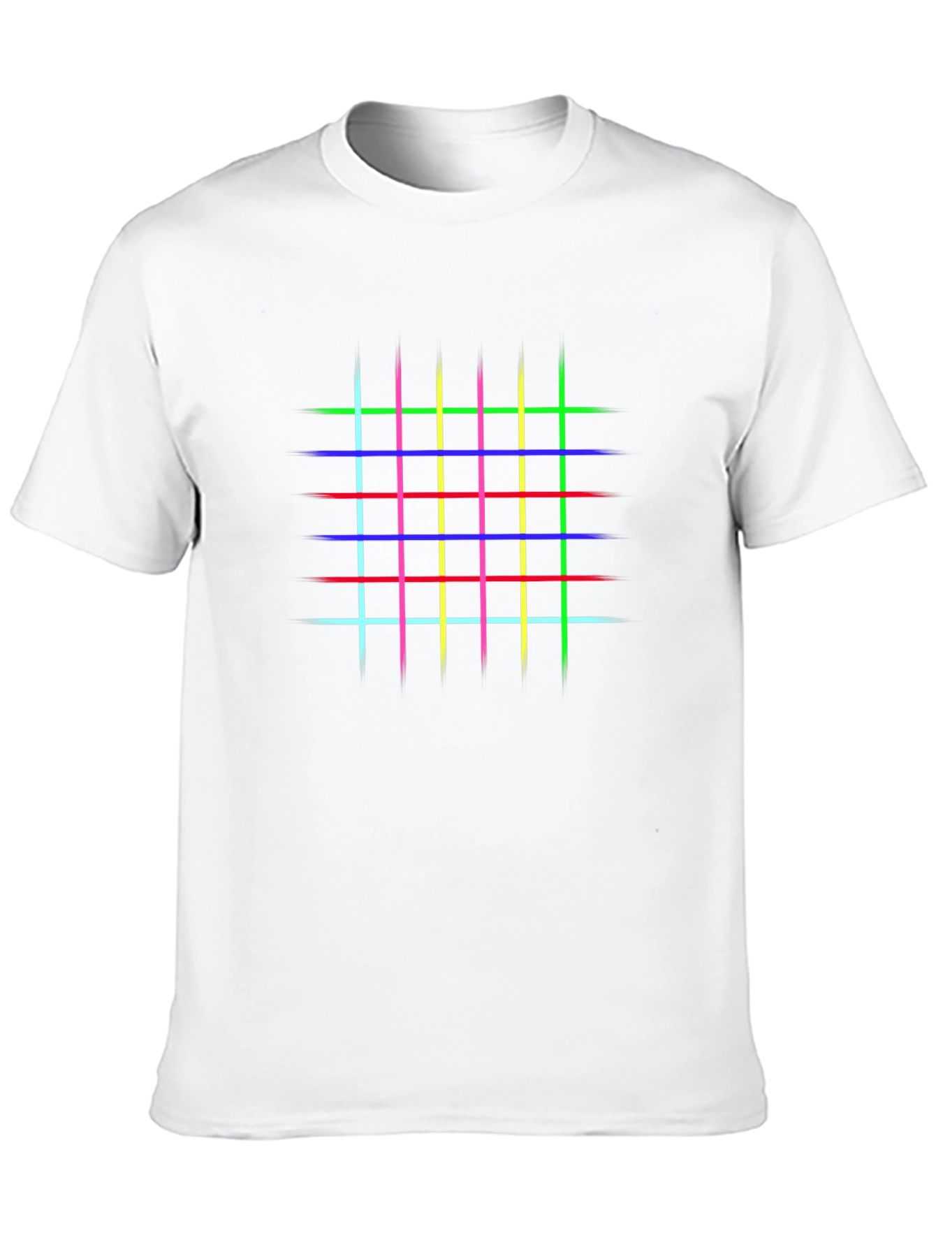 Black Retro Grid T-Shirt - Geometric Design view 10