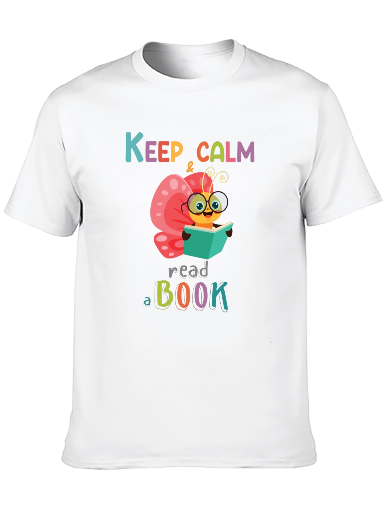 Black Keep Calm Read a Book T-Shirt view 10