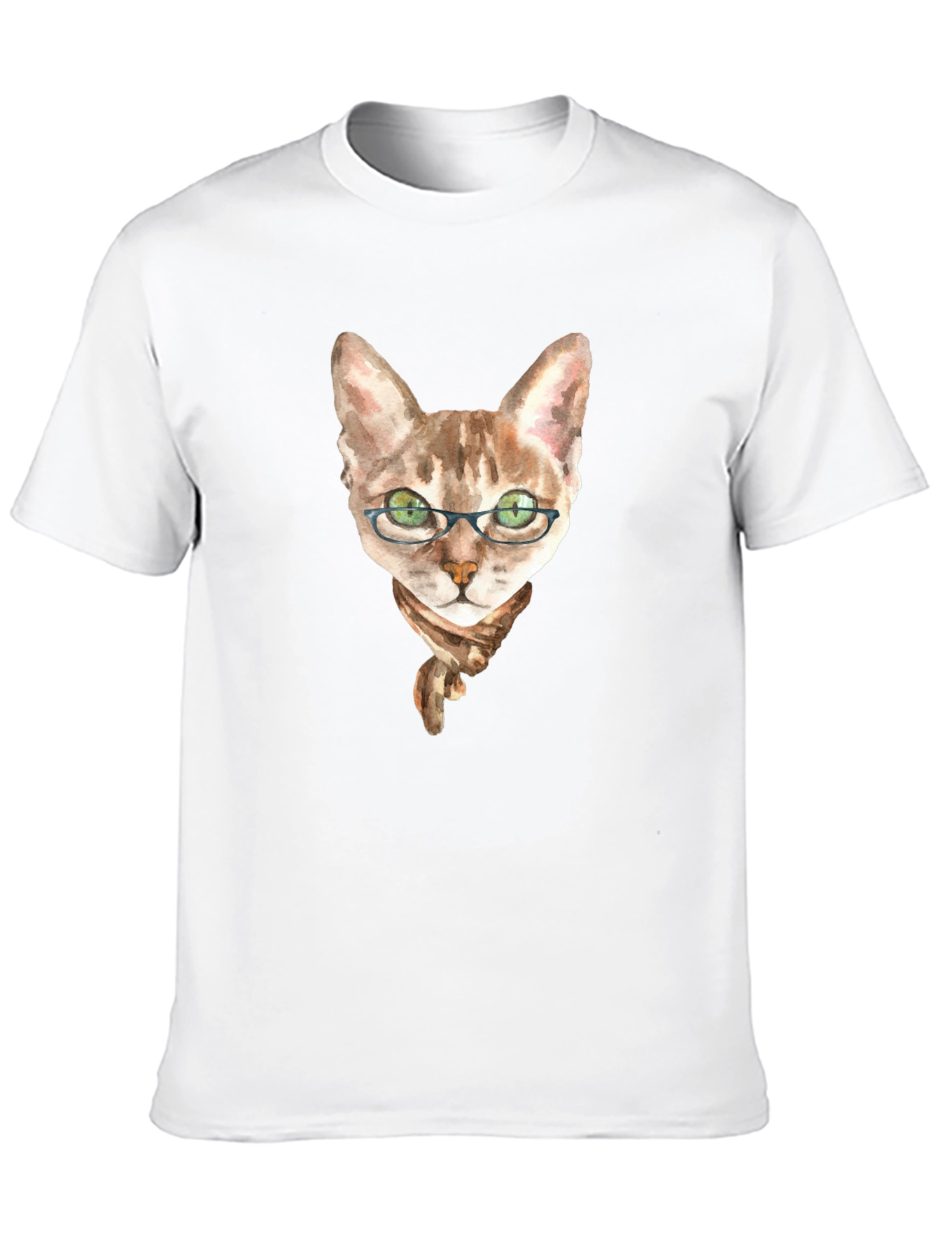 Black Cat with Glasses T-Shirt view 10
