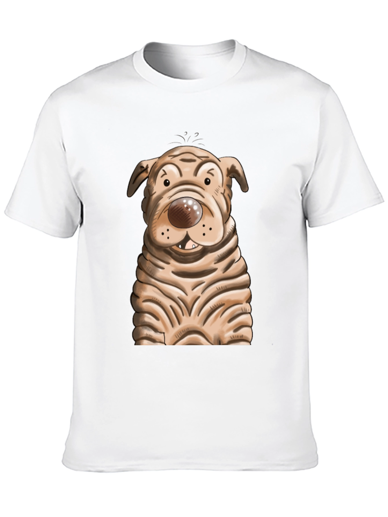 Black Cartoon Dog Graphic T-Shirt - Unisex Crew Neck view 10