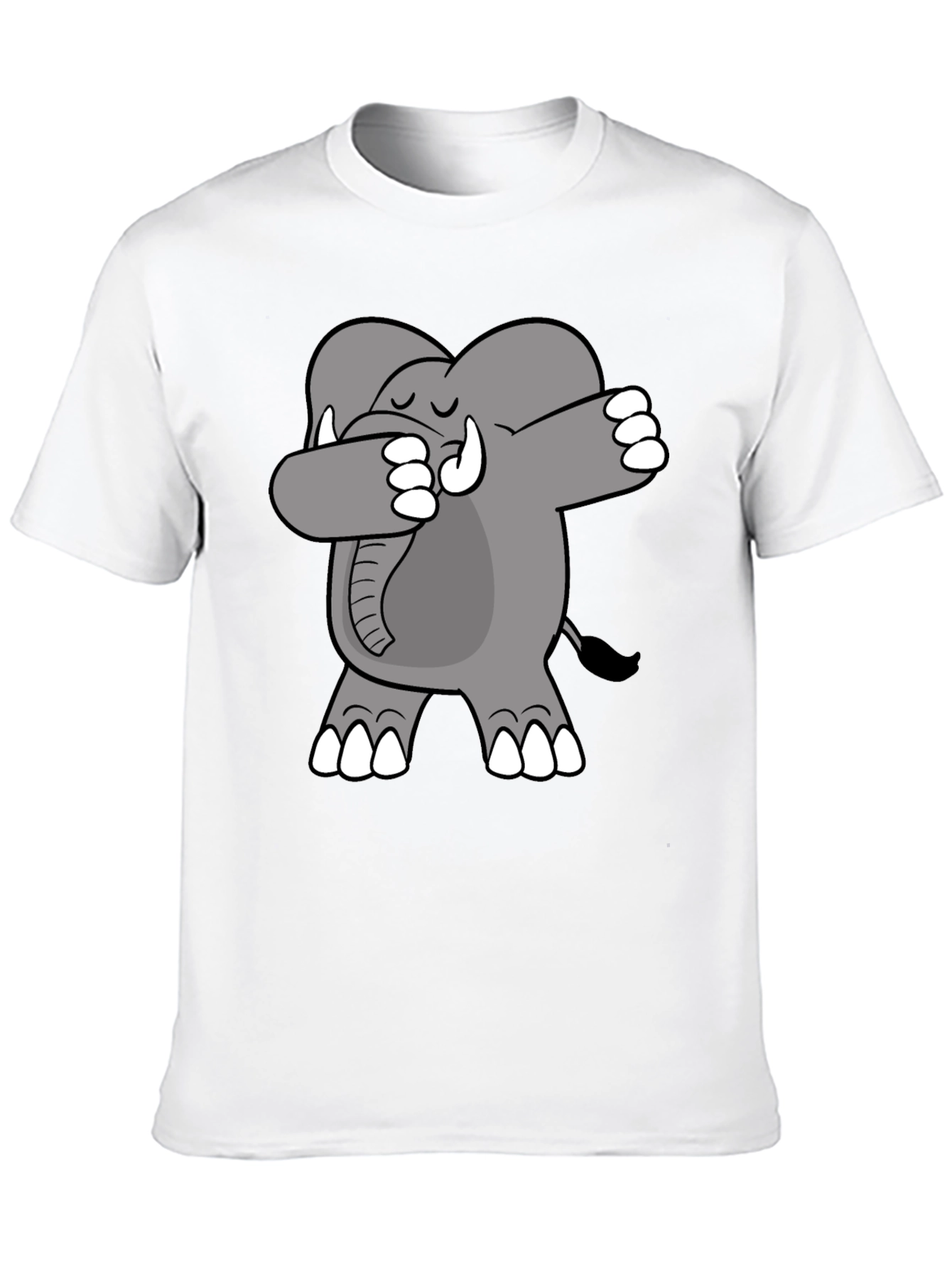 Black Dabbing Elephant Graphic Tee - Black Cotton Shirt view 10