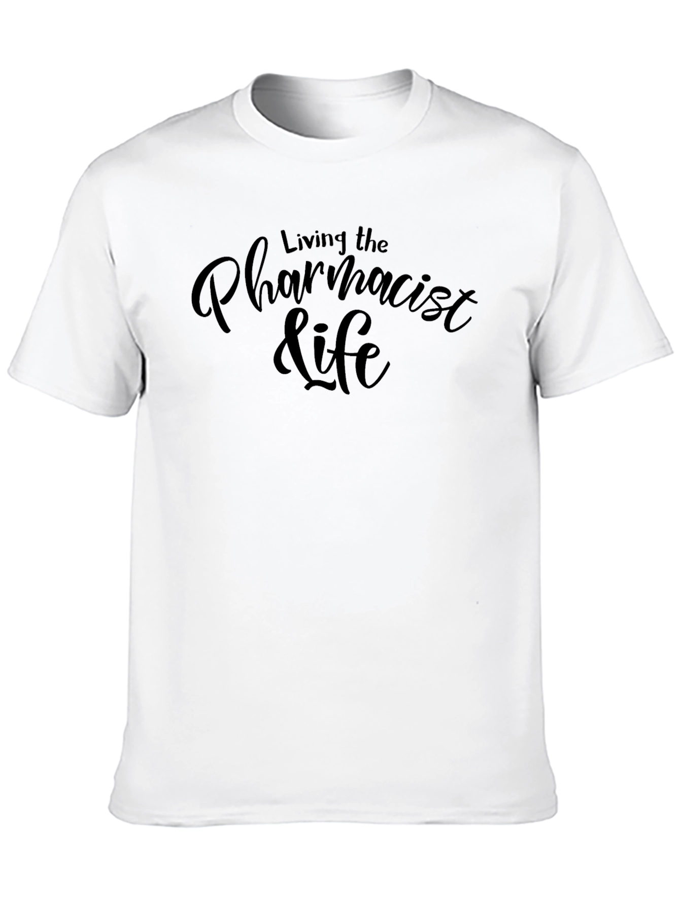 Black Living the Pharmacist Life T-Shirt - Black Crew Neck view 10