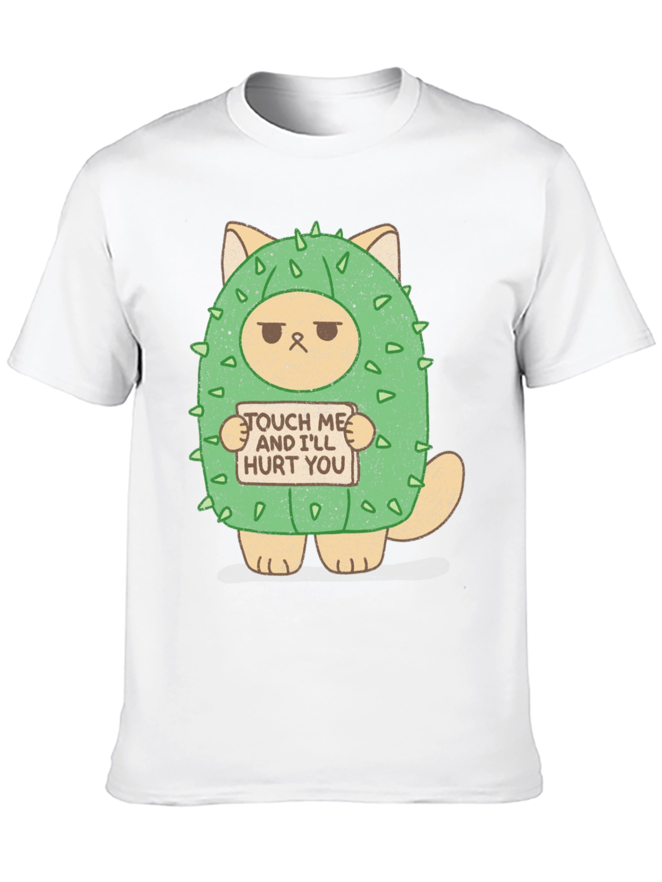Black Cactus Cat T-Shirt - Touch Me and I'll Hurt You! view 10