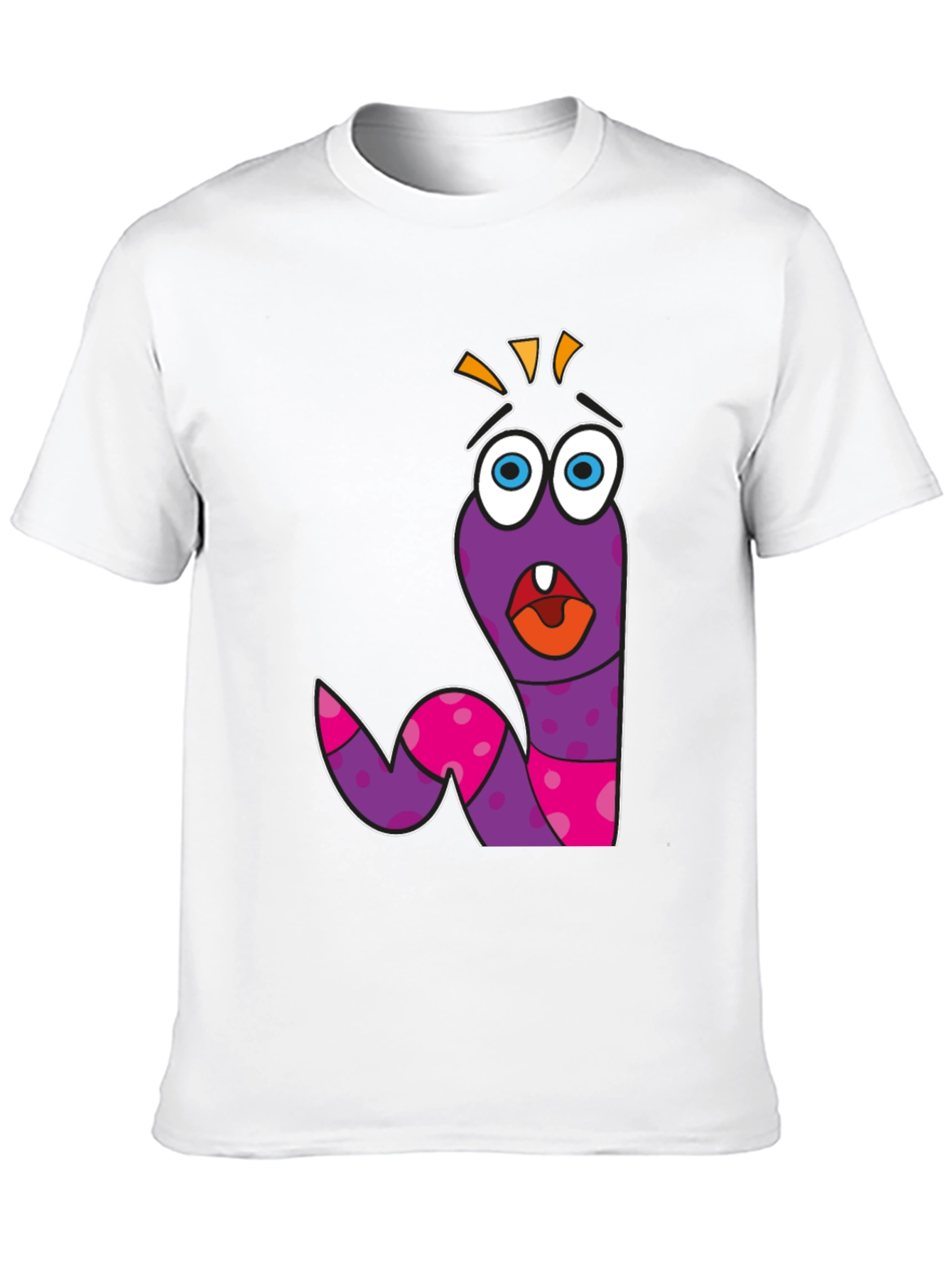 Black Cartoon Worm Graphic Tee - Funny & Unique Design view 10