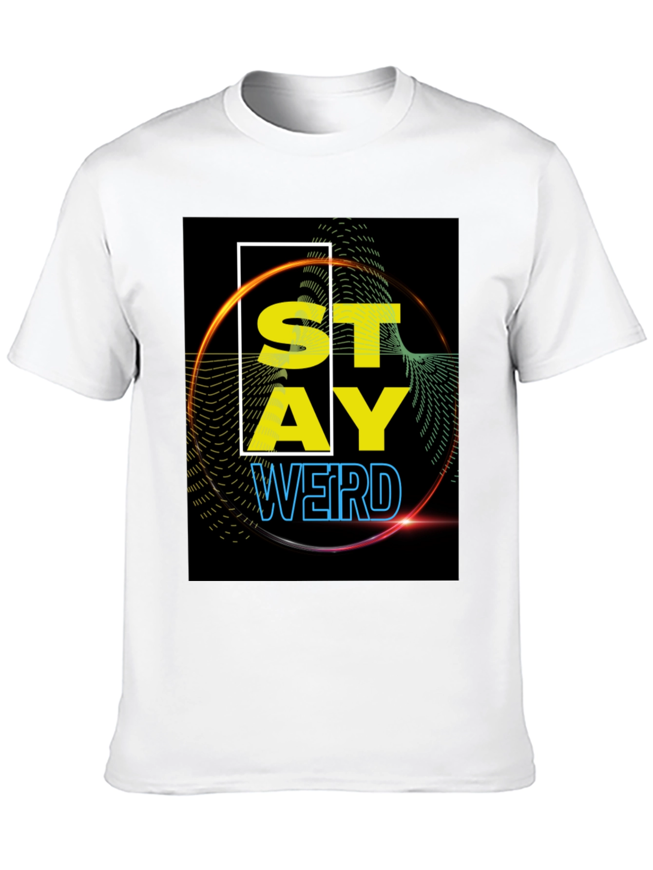 Black Stay Weird Graphic Tee - Black view 10