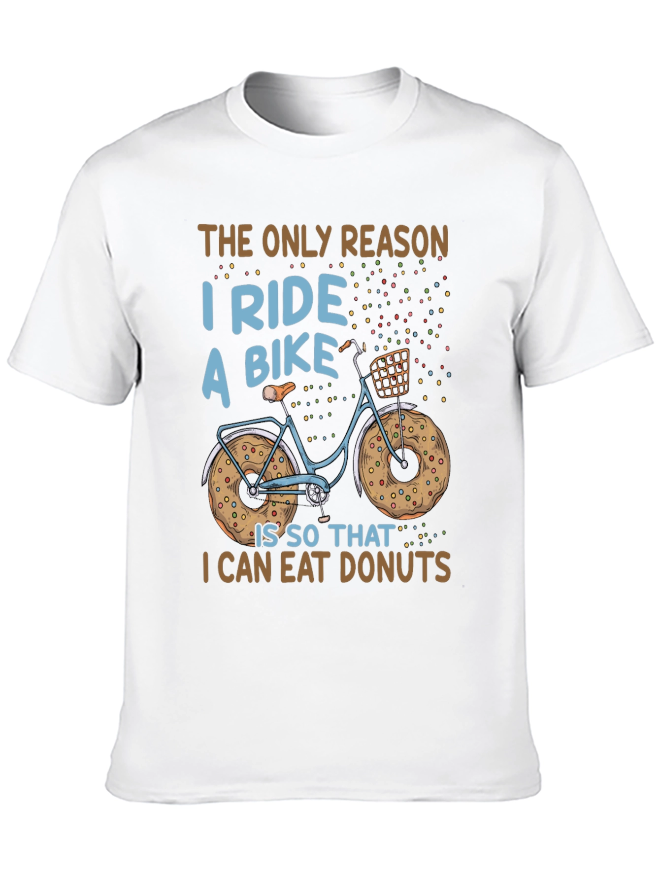 Black Funny Bike & Donut T-Shirt - Cycling & Foodie view 10