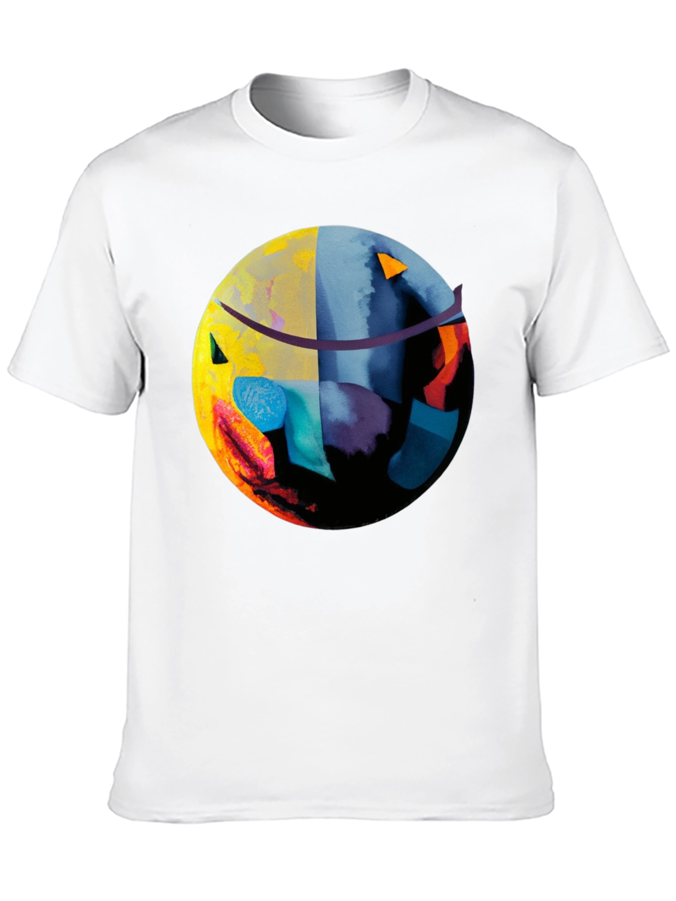 Black Abstract Graphic Print Black T-Shirt view 10